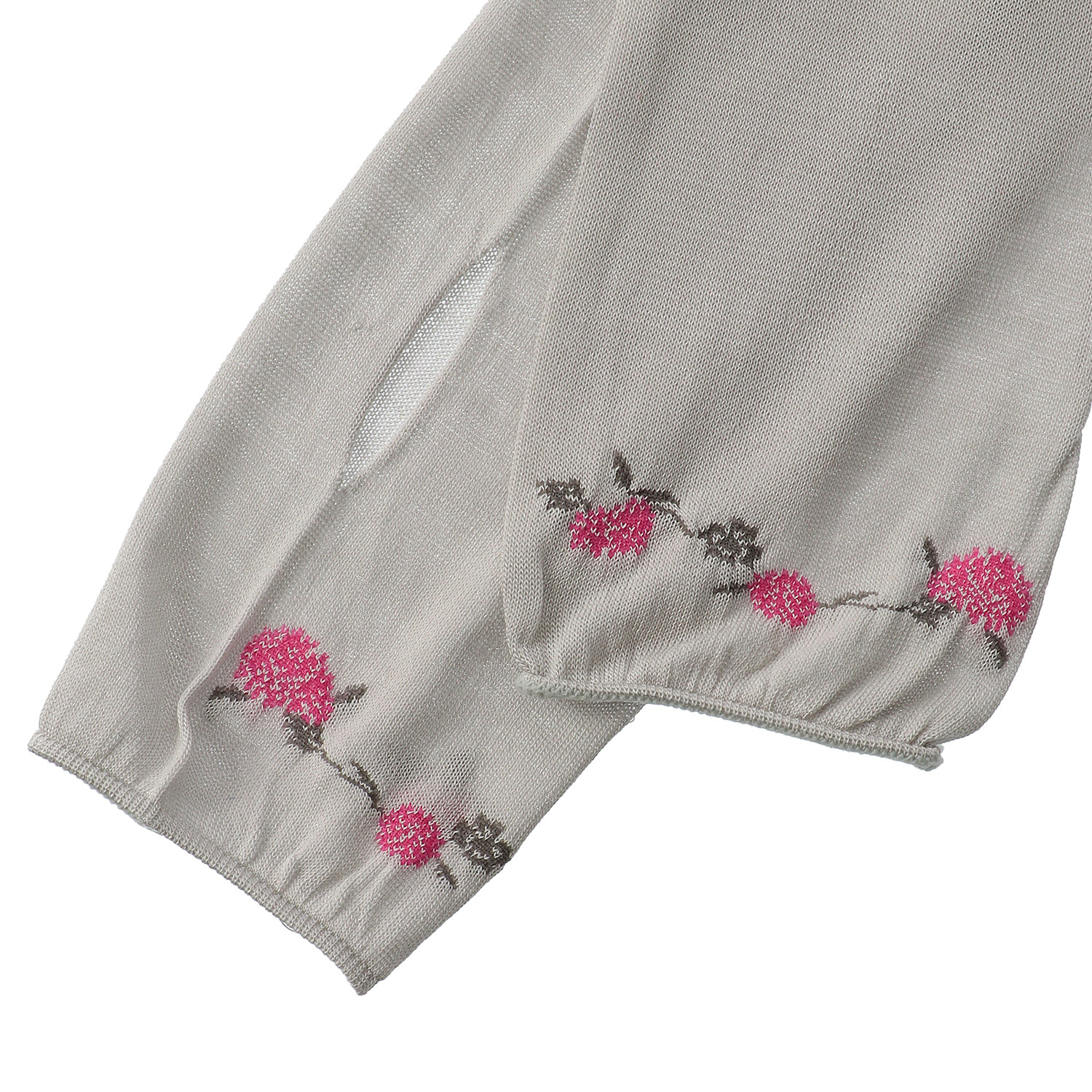 日本製 アームカバー シルク混  35センチ丈 野草柄 - 画像4