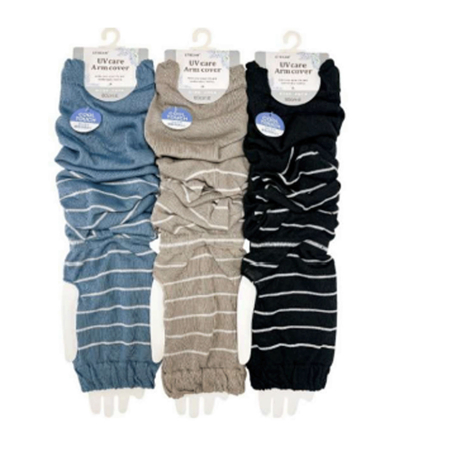 STREAM アームカバー 接触冷感 ボーダー - 画像1