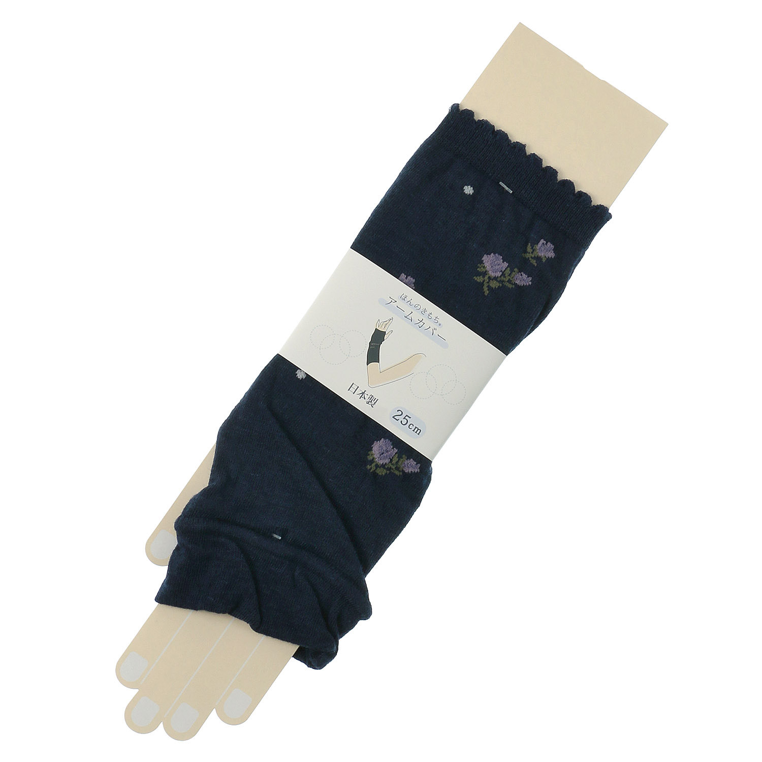 ほんのきもち アームカバー 25cm  バラ総柄【在庫限り】 - 画像4