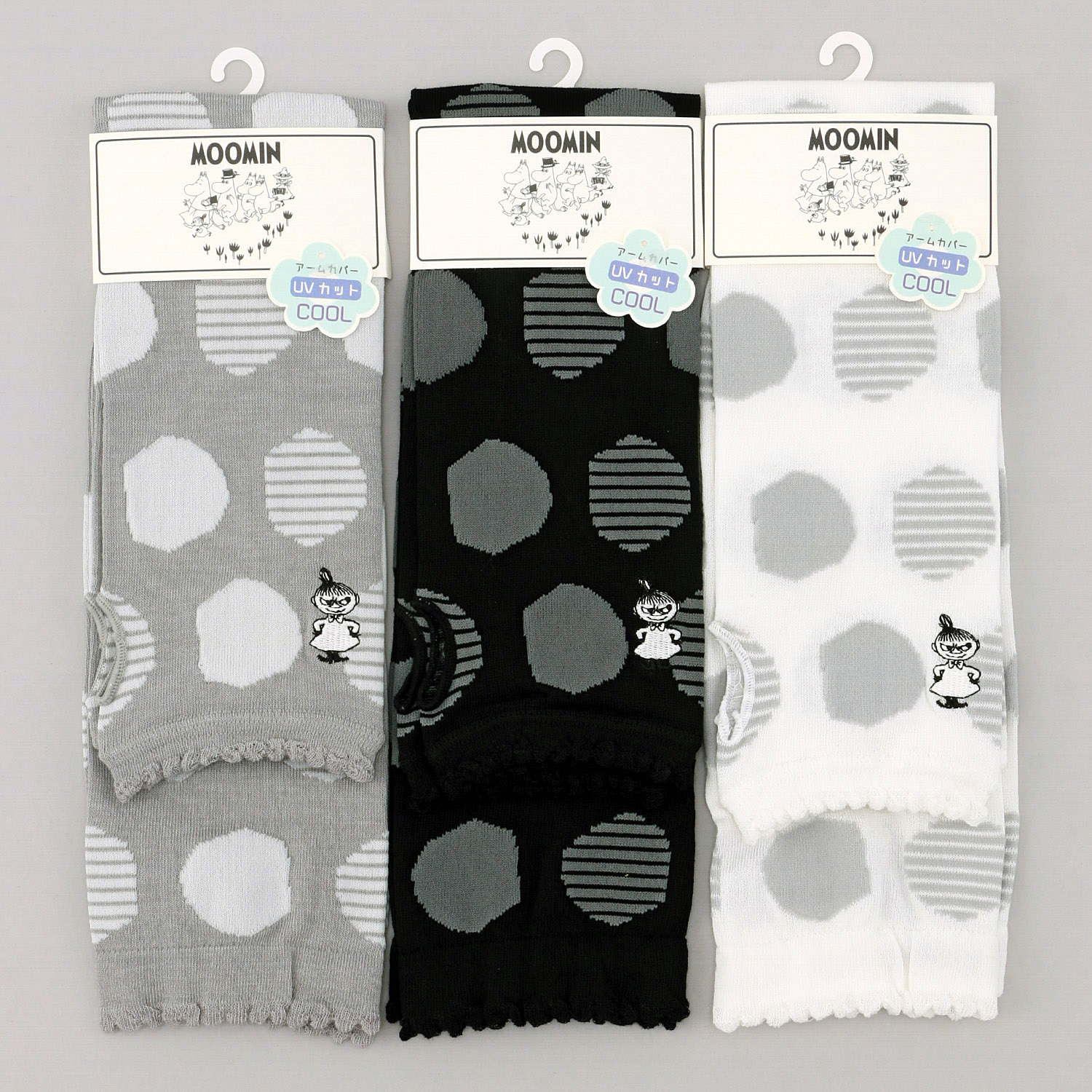 MOOMIN アームカバー UVカット＋冷感 ドット柄ミイ刺繍 - 画像1