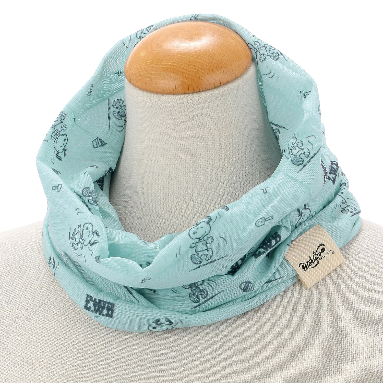 スヌーピー ネックカバー ロゴ総柄 - 画像1