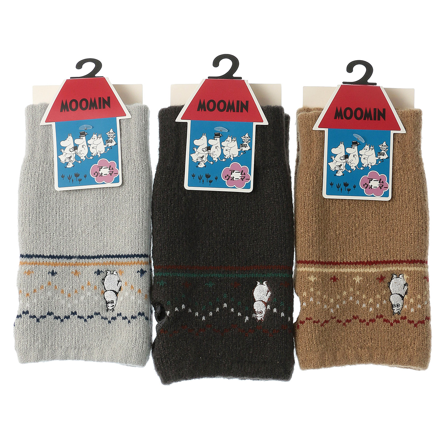 MOOMIN アームウォーマー 内パイル ムーミン刺繍ノルディック【在庫限り】 - 画像1