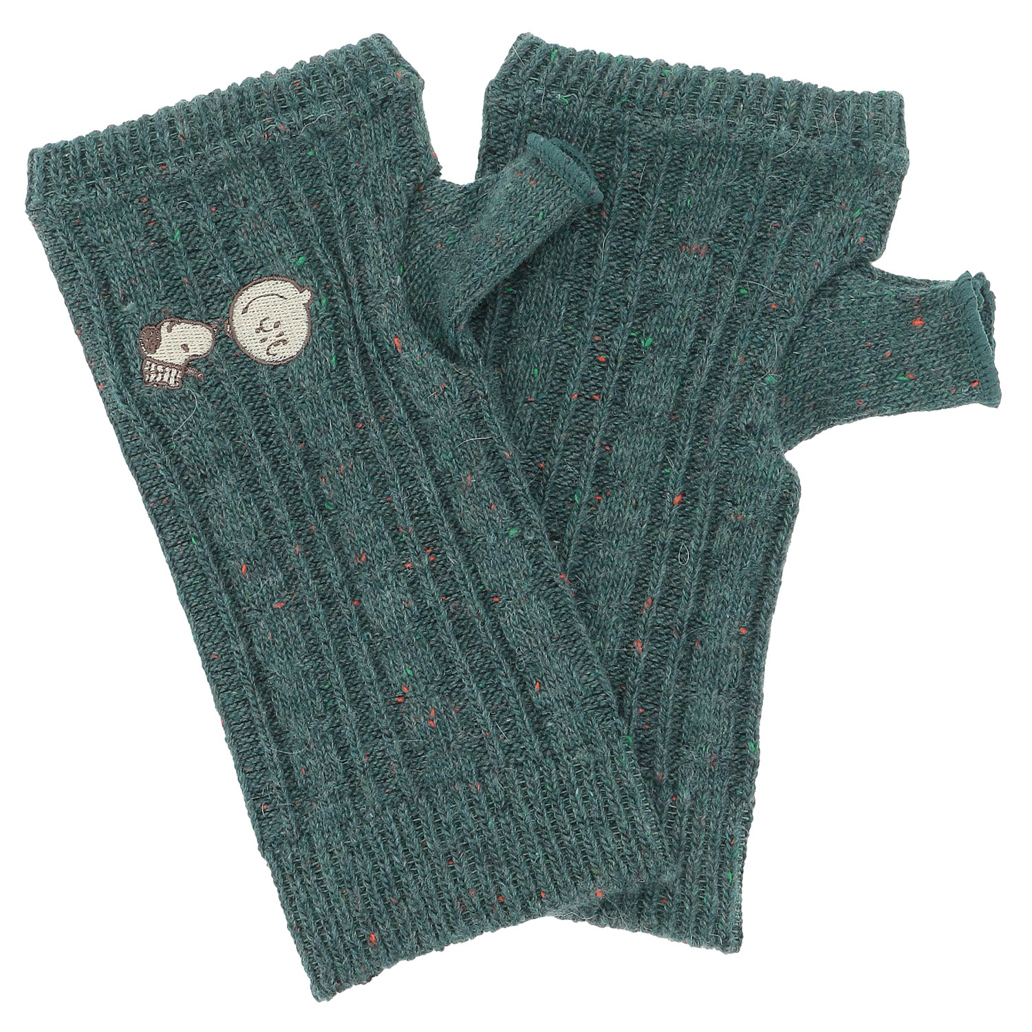 スヌーピー アームウォーマー ツィードケーブルワークソンスヌーピ－刺繍【在庫限り】 - 画像2