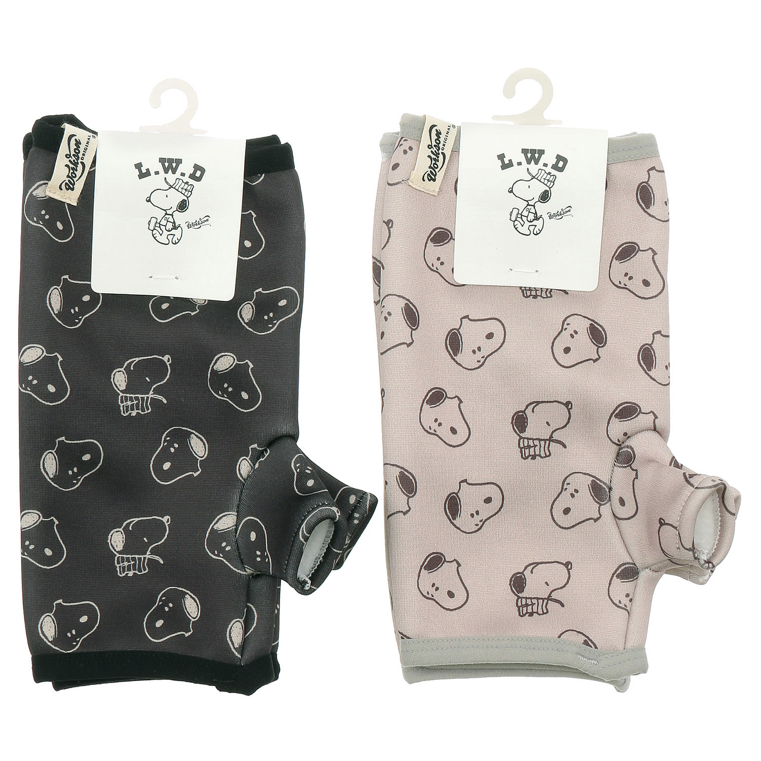 スヌーピー アームウォーマー 内ボア ピーナッツ顔総柄【在庫限り】 - 画像1