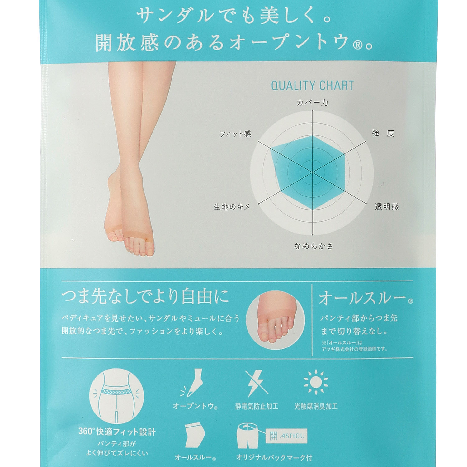 ATSUGI アスティーグ 開 オープントゥ つま先なし【在庫限り】 - 画像2