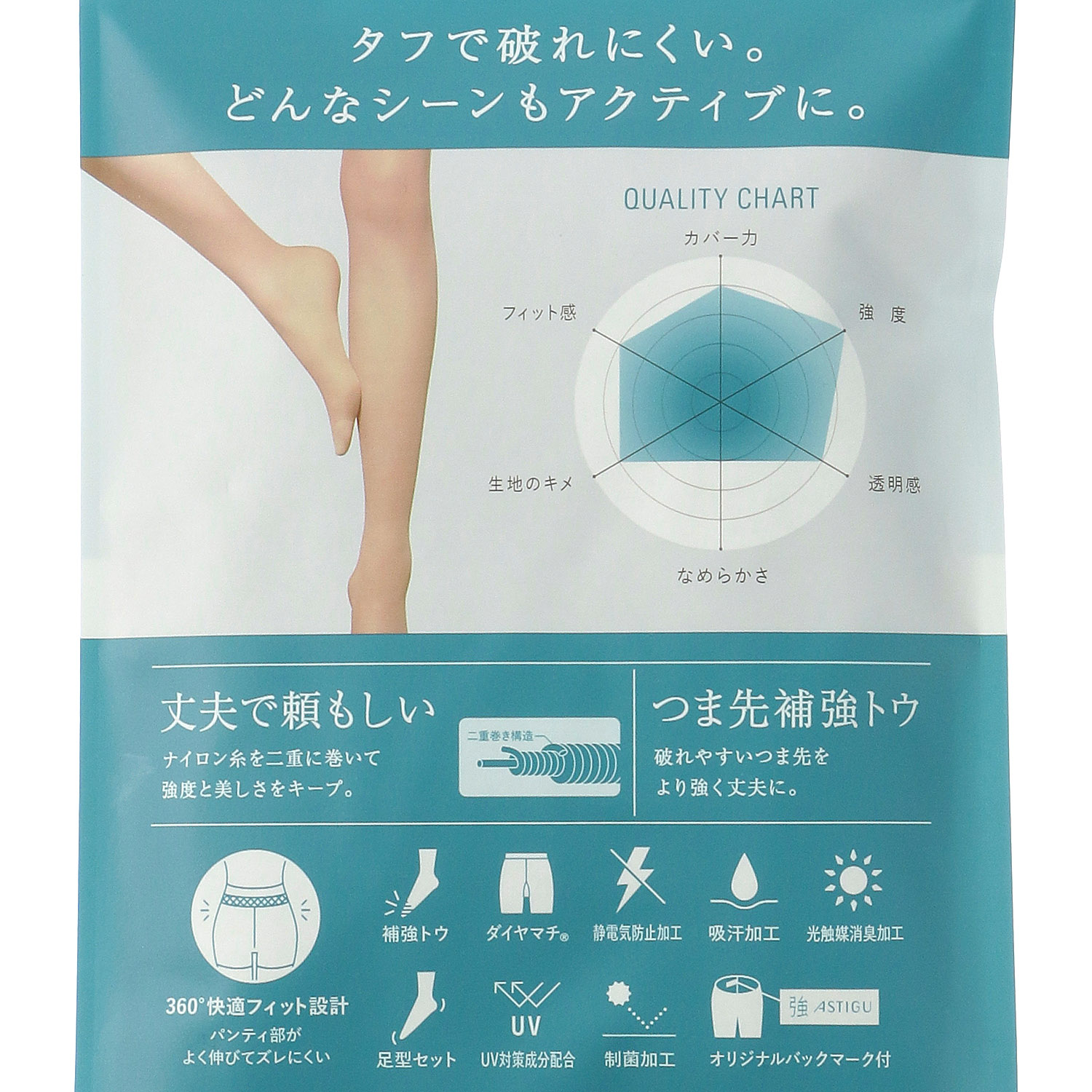 ATSUGI アスティーグ 強 丈夫 ストッキング - 画像2