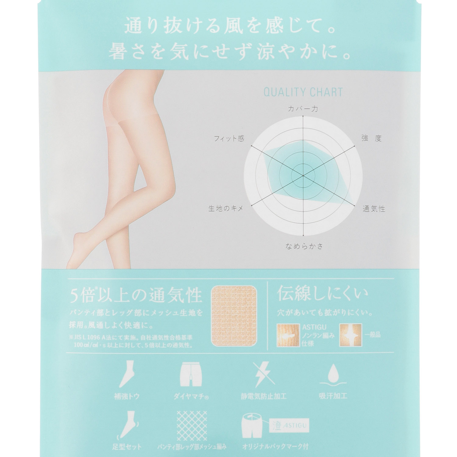 ATSUGI アスティーグ 澄 心地よい通気性 ストッキング - 画像4