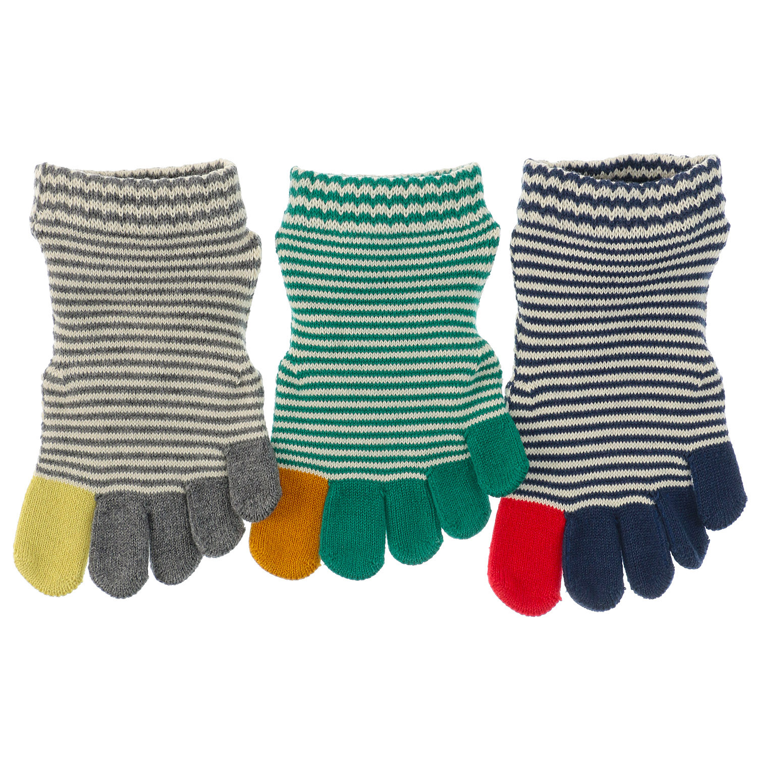 knitido ベーシック・エアークッション ピンボーダー アンクル5本指ソックス - 画像3