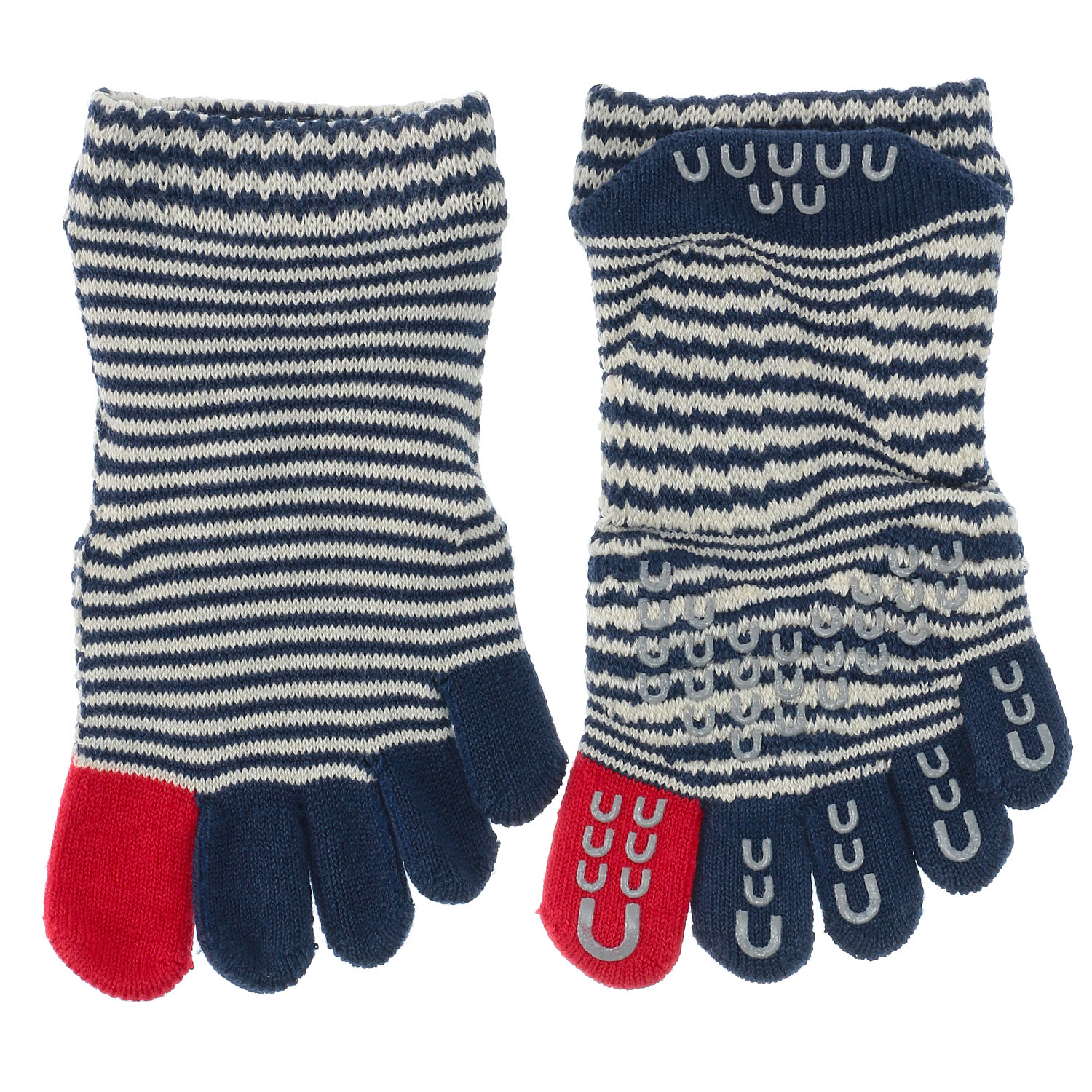 knitido ベーシック・エアークッション ピンボーダー アンクル5本指ソックス - 画像6