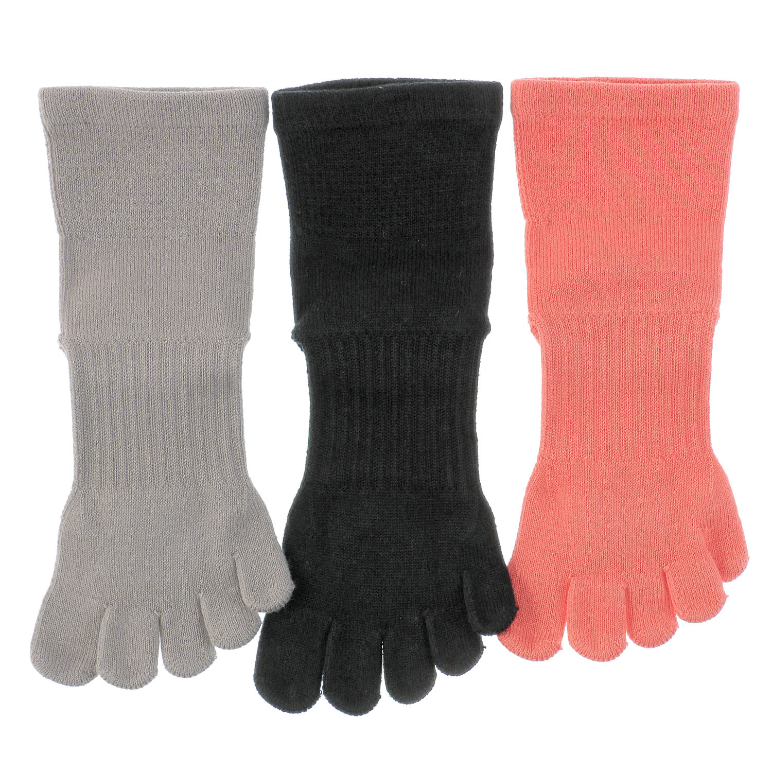 knitido ビューティー・エアークッション ロークルー 5本指ソックス - 画像4