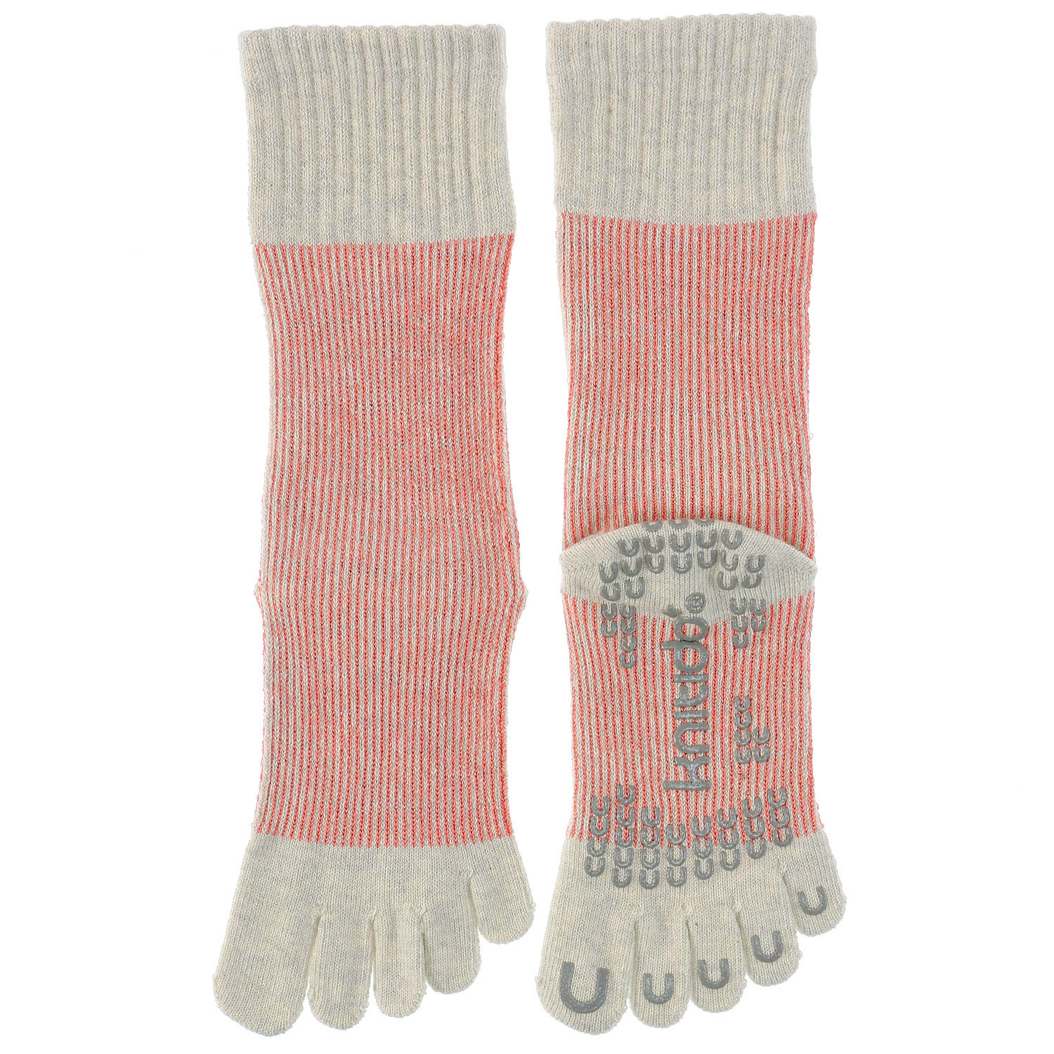 knitido コアグリップ ラメピンストライプ ハイクルー5本指ソックス - 画像6