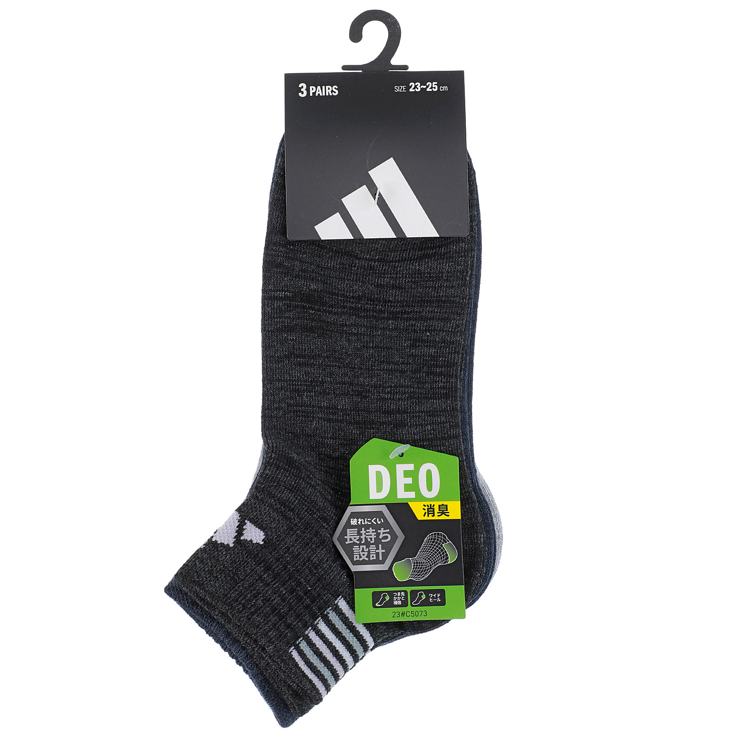 adidas  3Pクルー丈 ソックス バックライン DEO 消臭 - 画像3