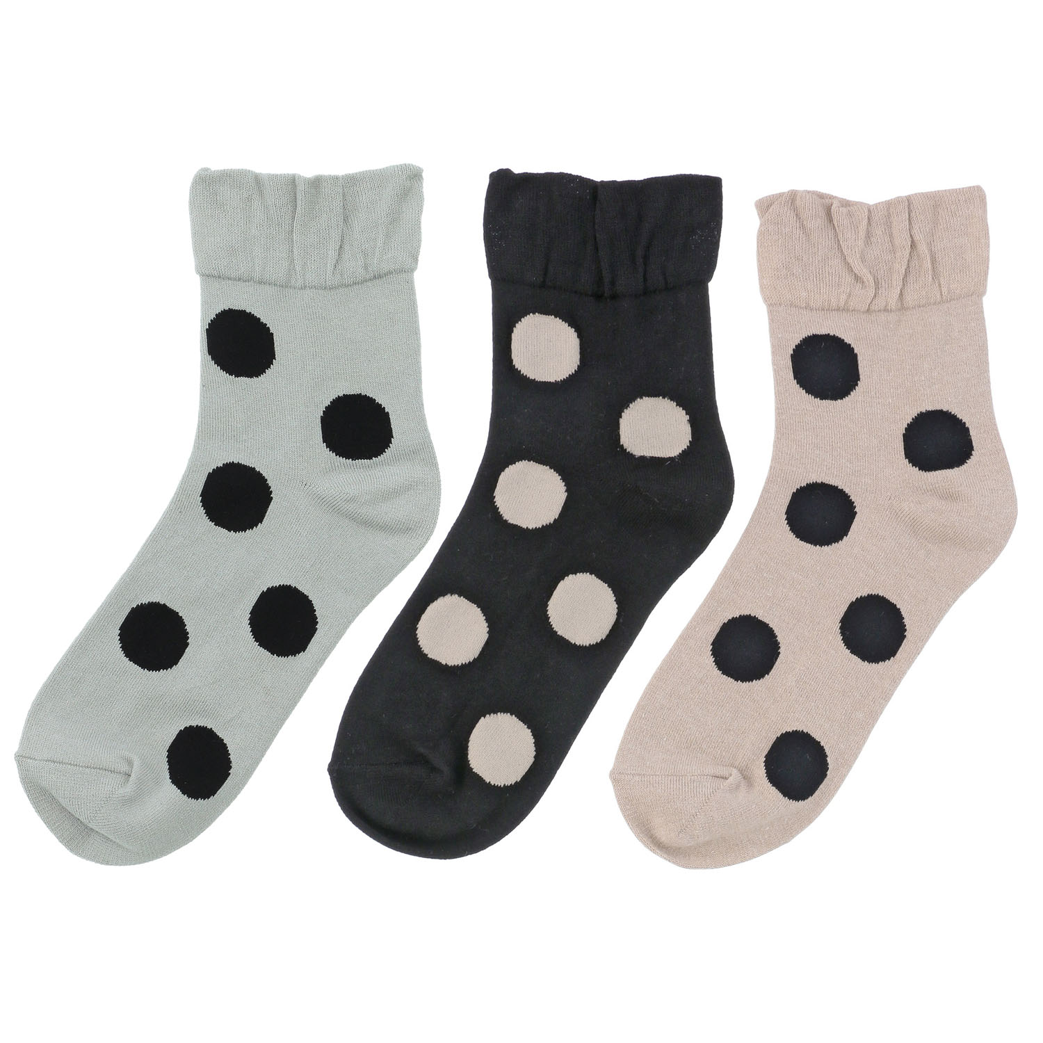 【再入荷】 綿混 美容ソックス ドット ★26SS グレー新色
