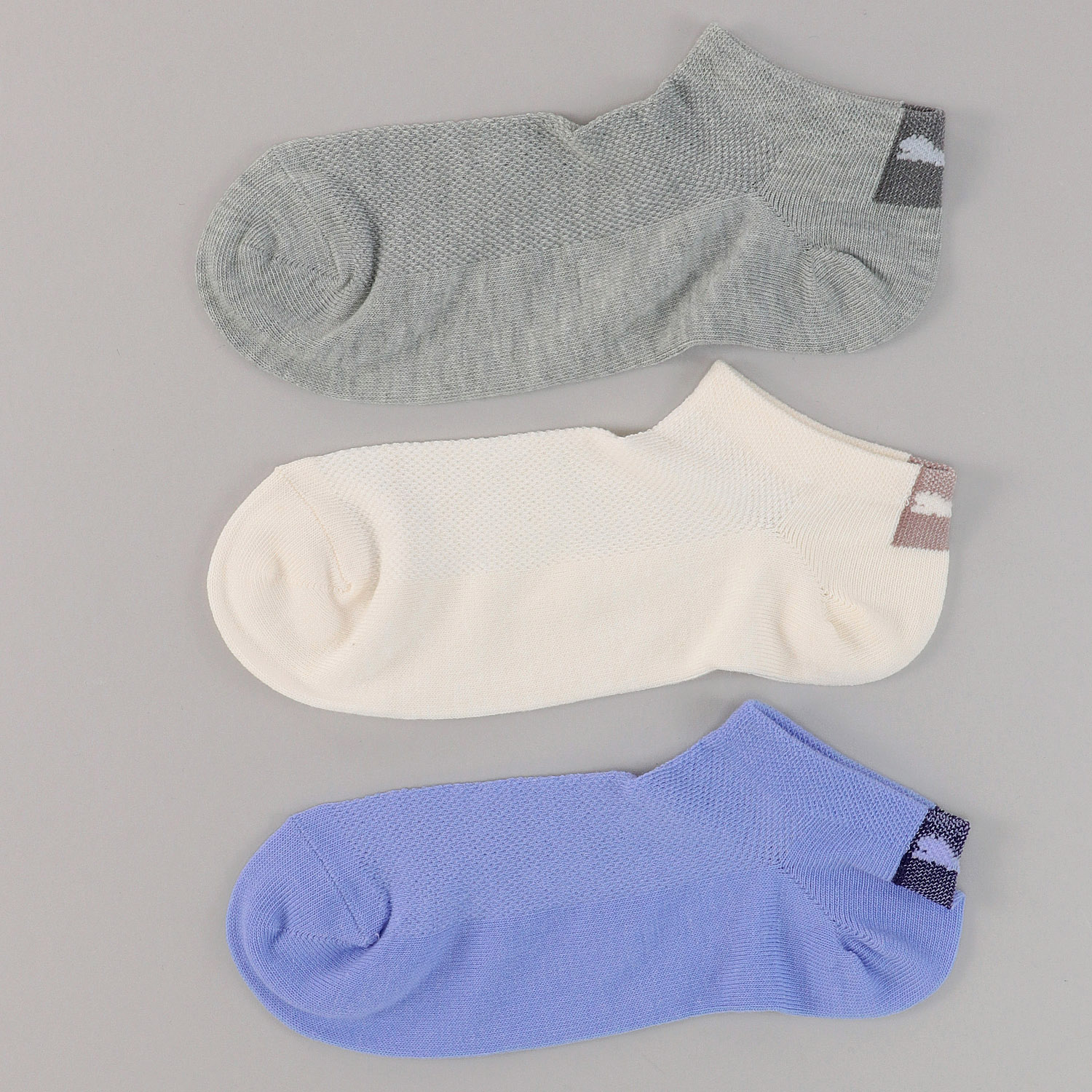 PUMA スニーカー丈ソックス 甲メッシュ 3足セット - 画像1