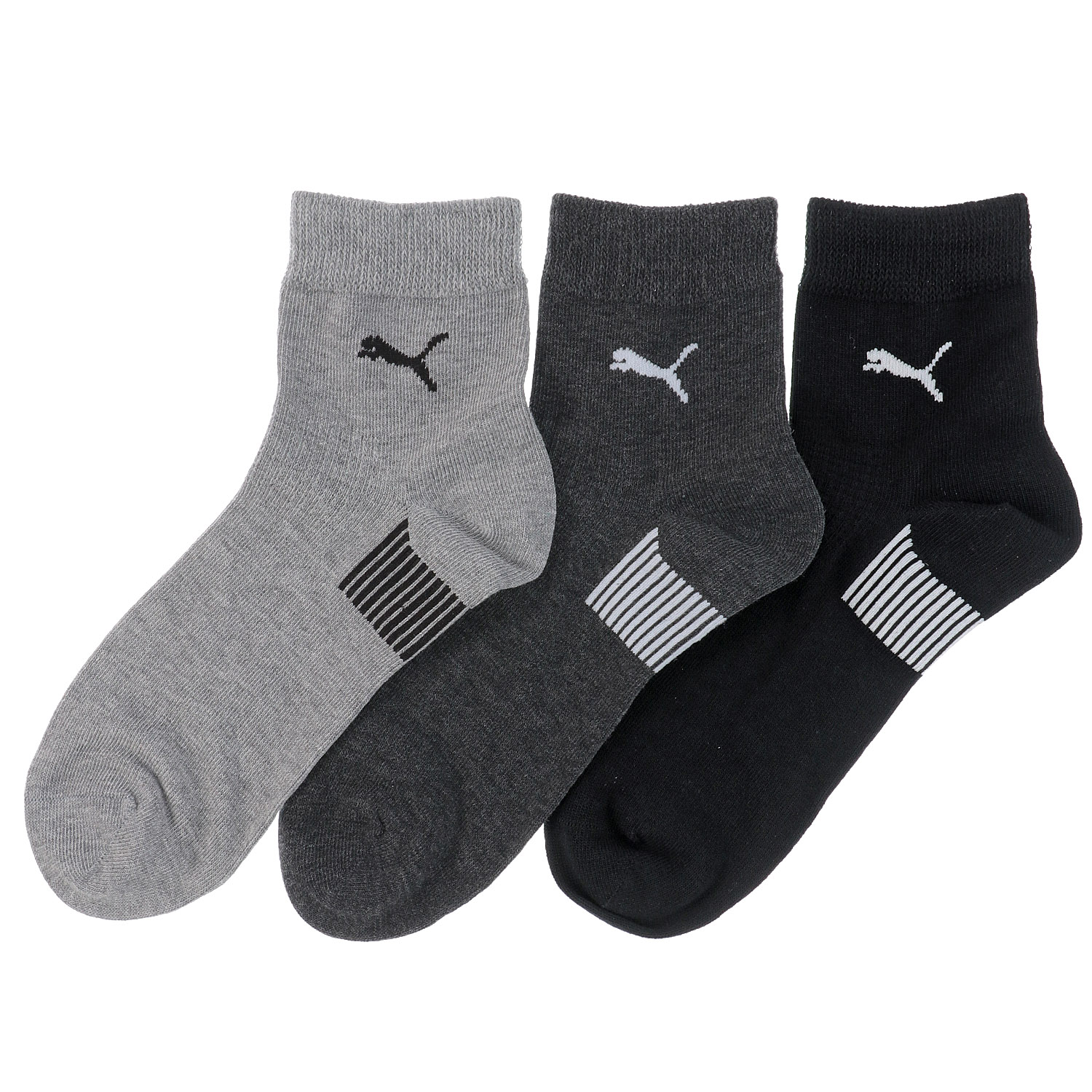 PUMA ショート丈ソックス 口ゴムソフト 3足セット - 画像1