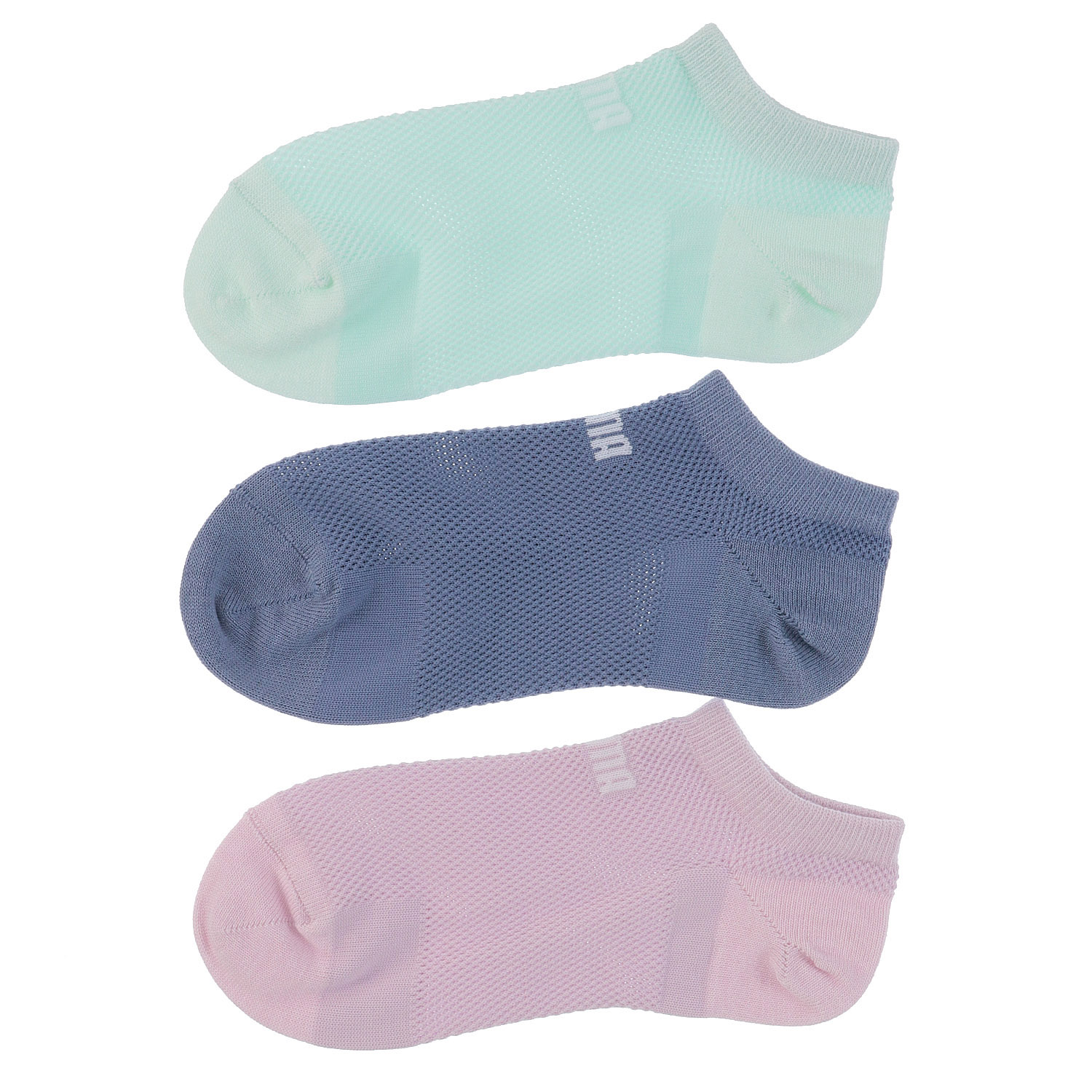 PUMA スニーカー丈ソックス ビッグメッシュ 3足セット - 画像1