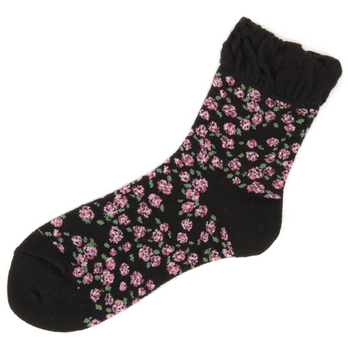 【復刻】 美容ソックス 小バラ柄【在庫限り】 - 画像4