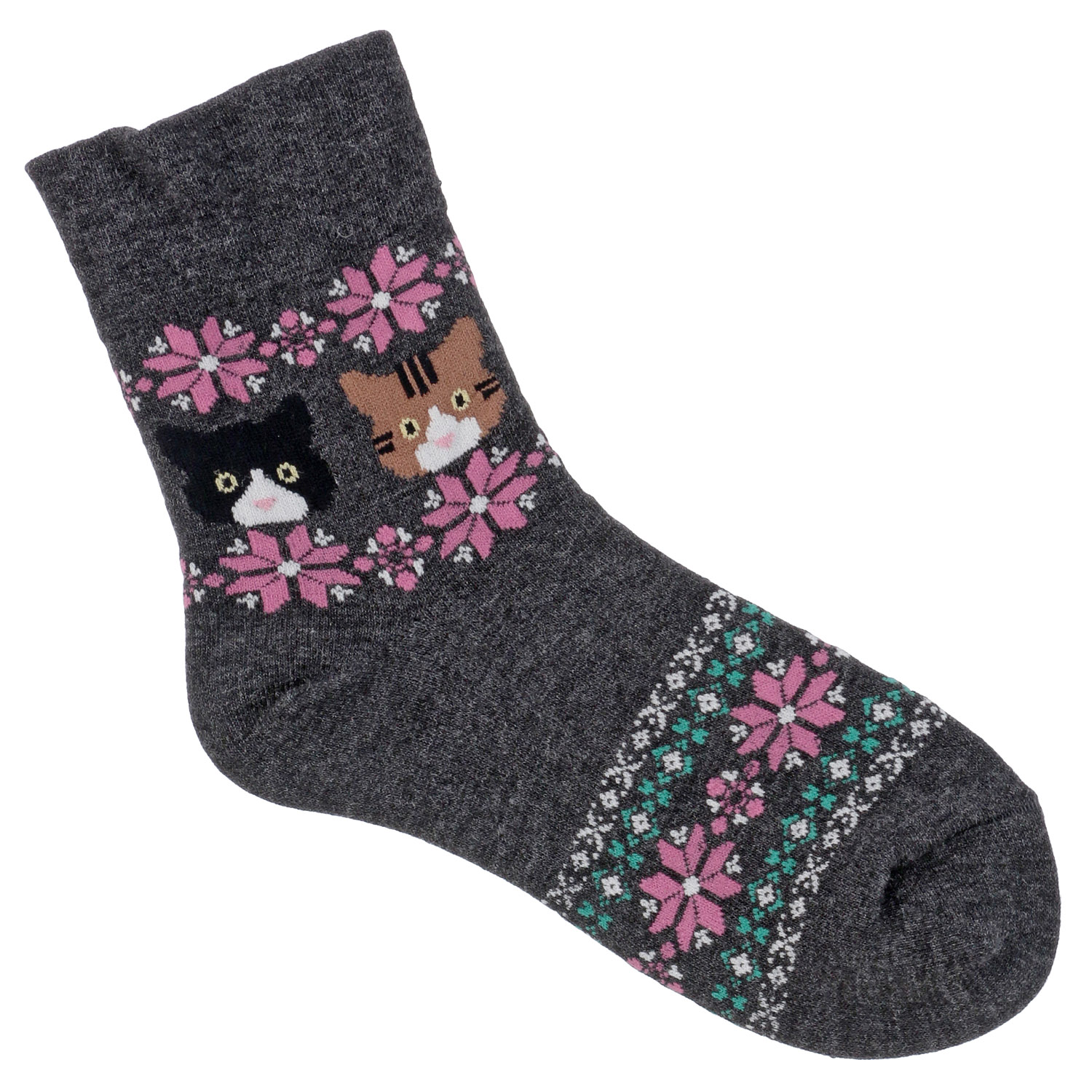 【新柄】 美容ソックス ノルディック×猫【在庫限り】 - 画像2