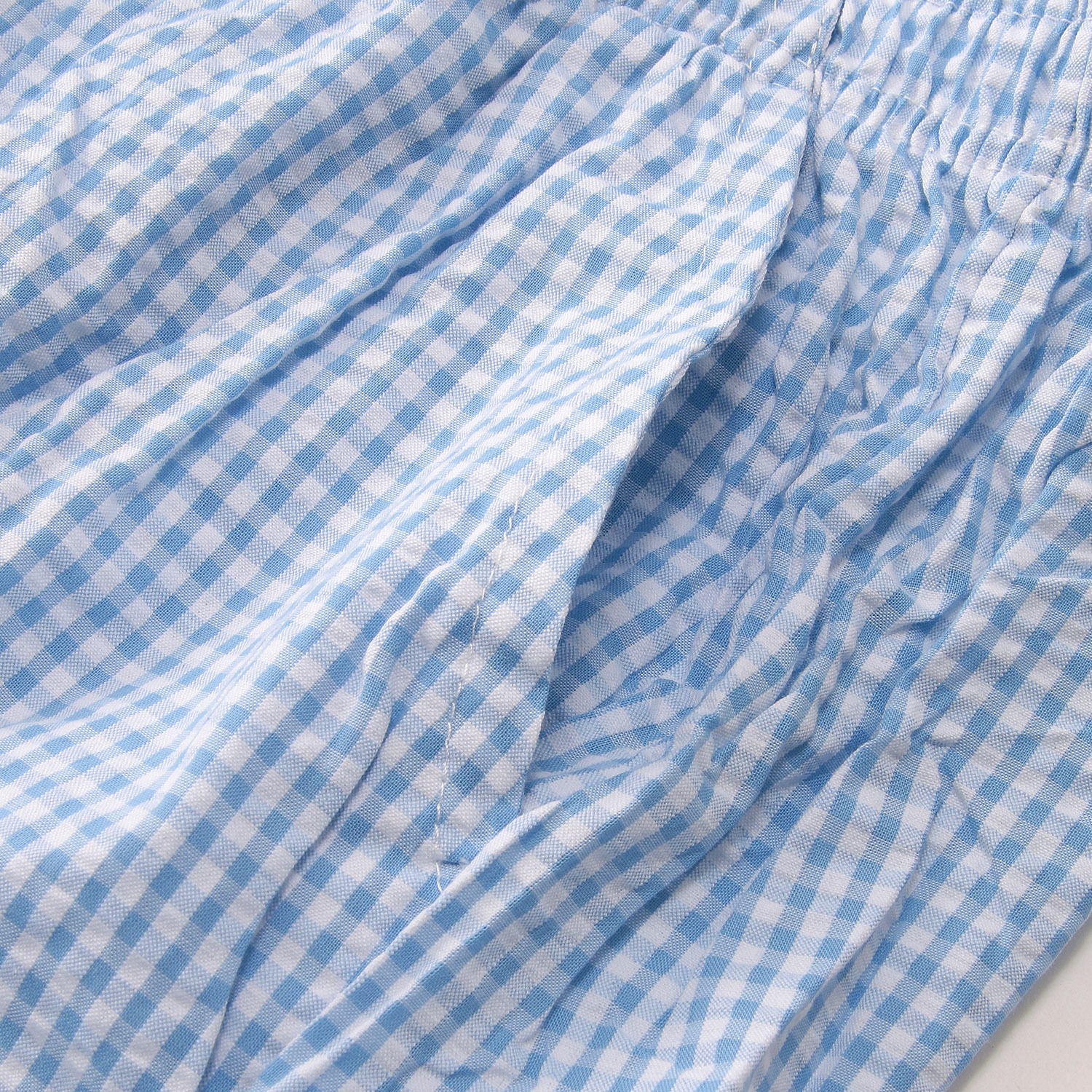 綿100％ 楽フリーPANTS ギンガムチェック 7分丈【在庫限り】 - 画像3