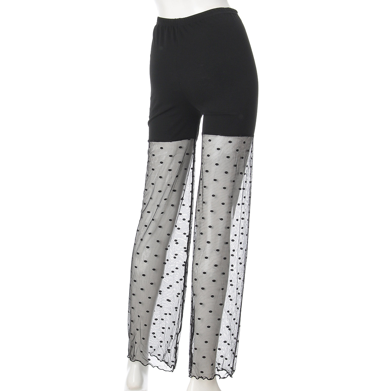 切替 10分丈 デザインレギンス ドット柄 - 画像2