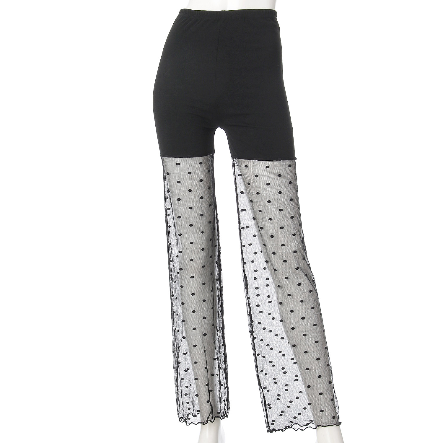 切替 10分丈 デザインレギンス ドット柄 - 画像1