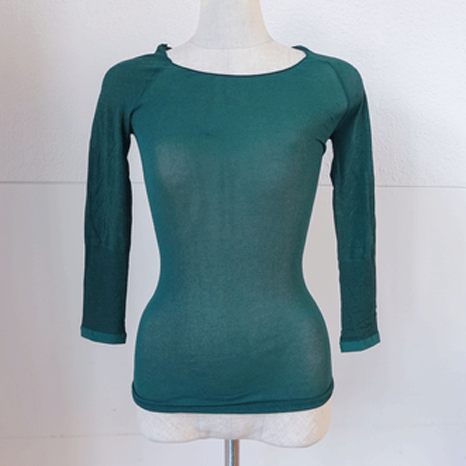 日本製 タイツ素材 8分丈 パウダリーインナー ラウンドネック【在庫限り】 - 画像12