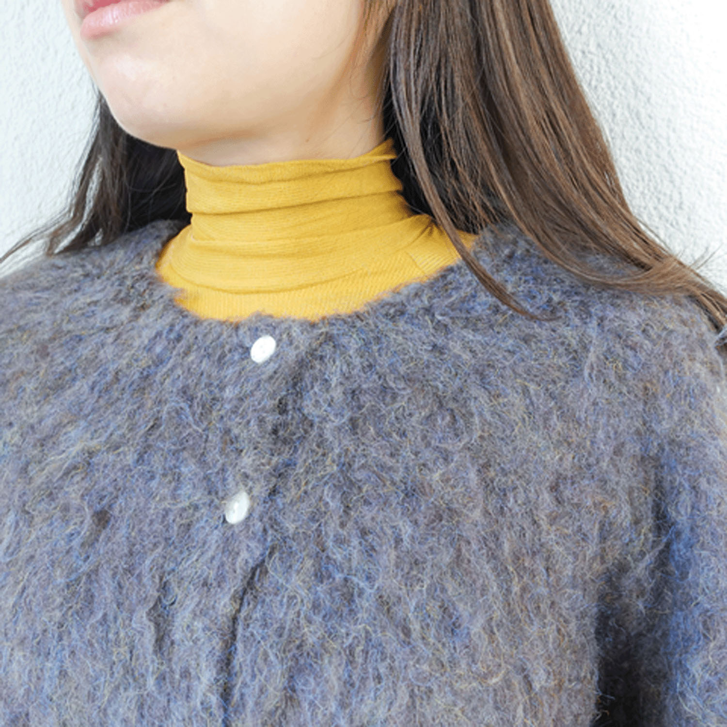 日本製 タイツ素材  8分丈 パウダリーインナー ハイネック【在庫限り】