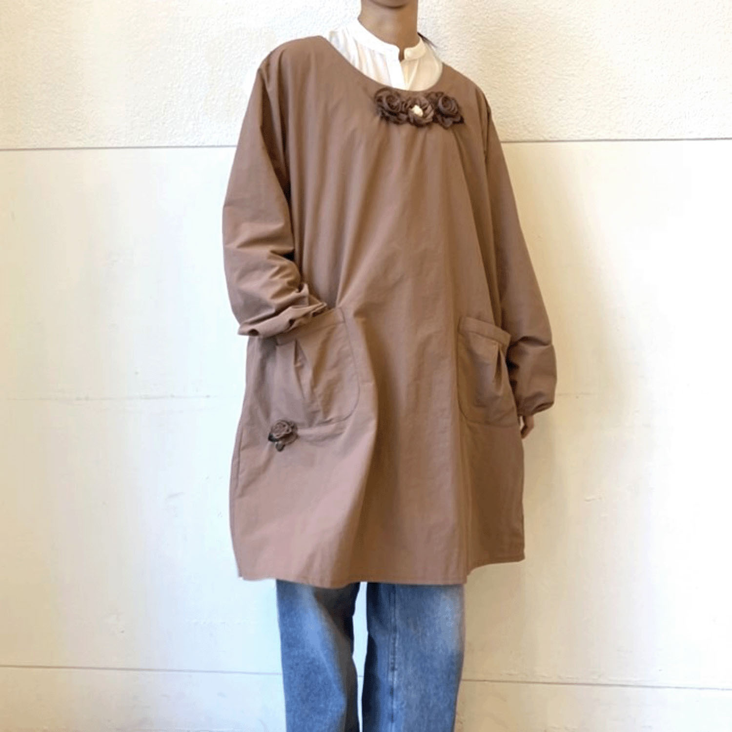 ナイロン花モチーフ割烹着 - 画像3