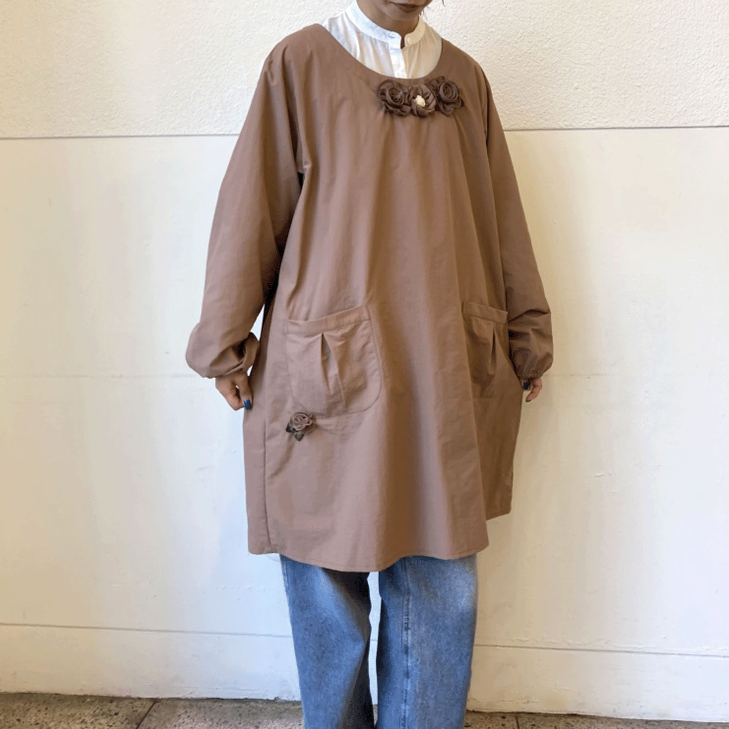 ナイロン花モチーフ割烹着 - 画像4