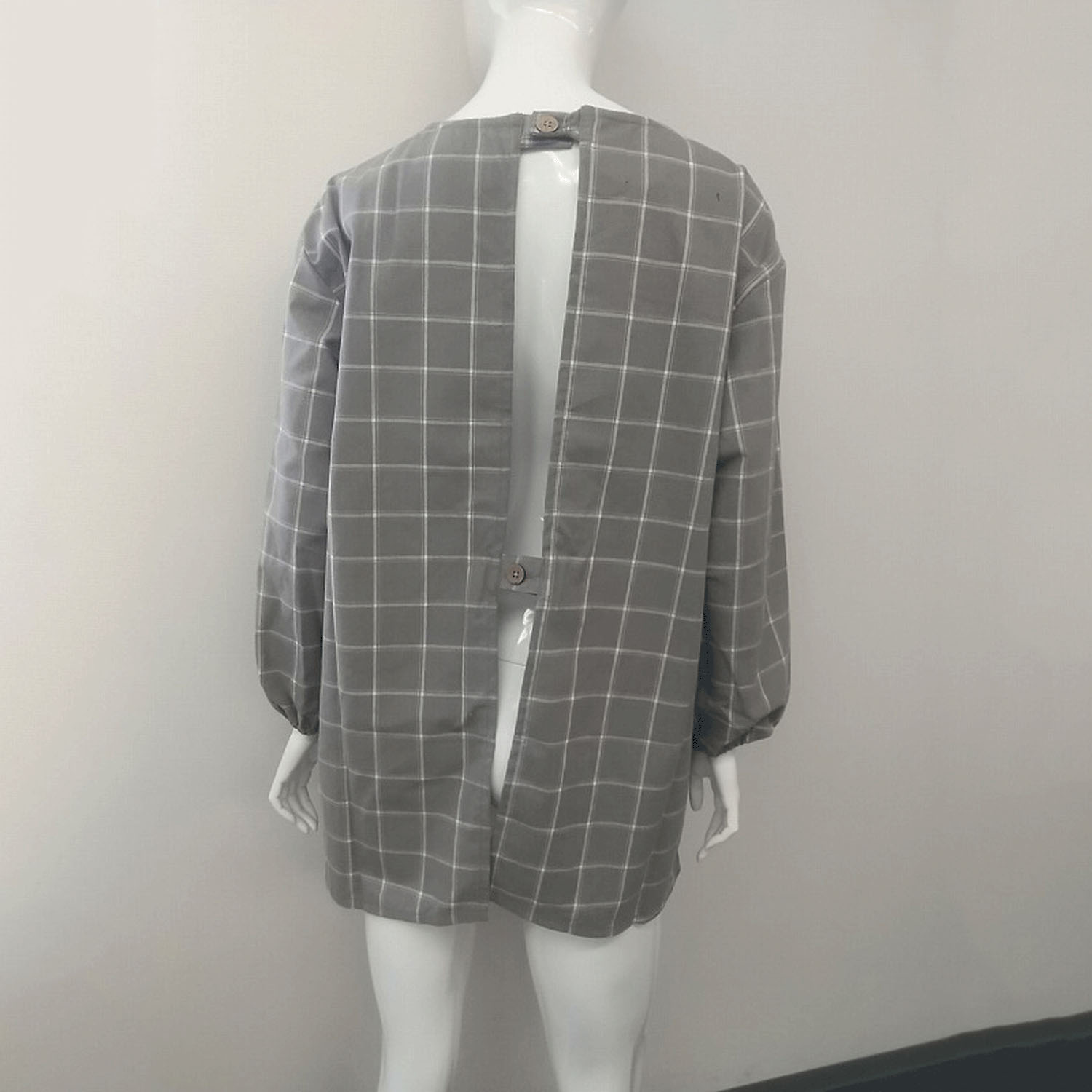 先染め サバ猫アップリケ 割烹着 - 画像2