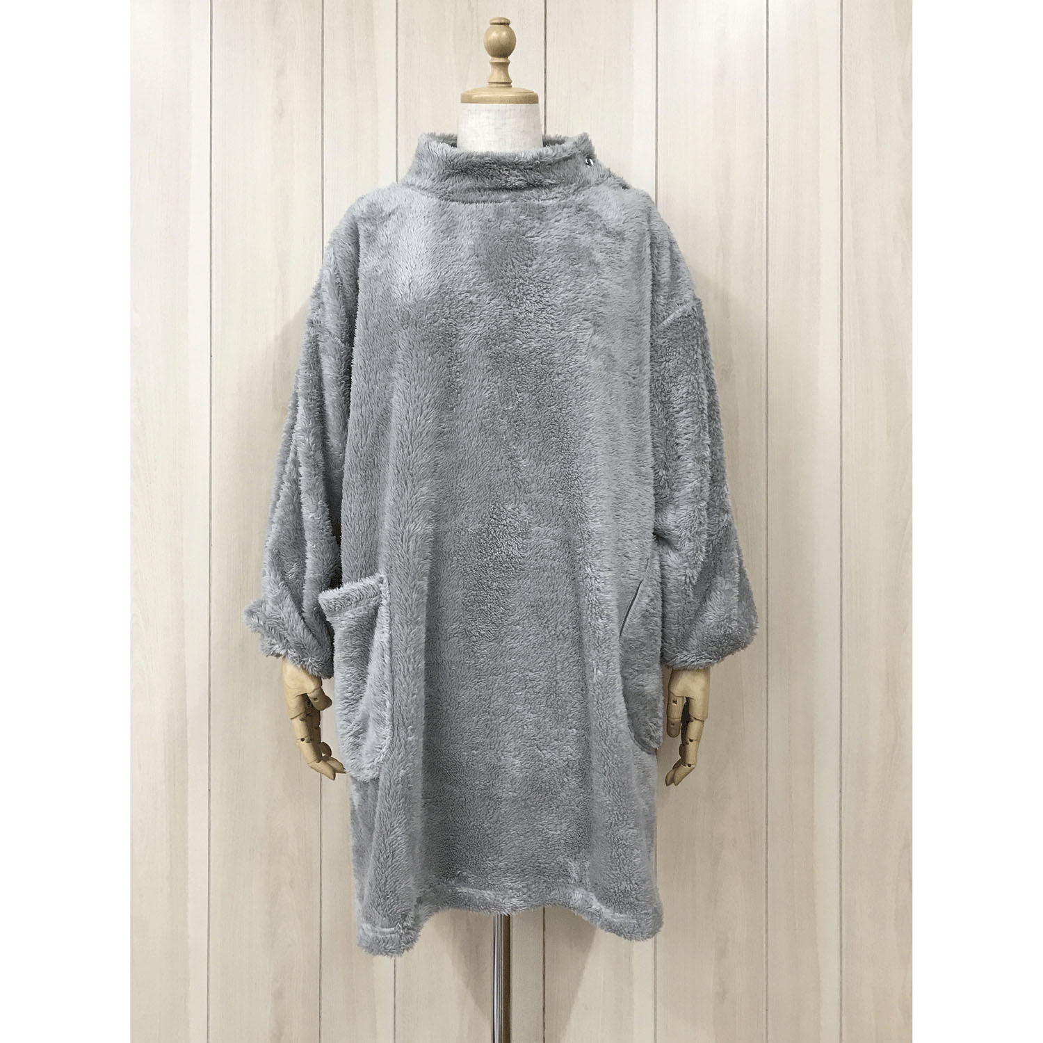 ボア無地ネコアップリケハイネックカッポー - 画像3