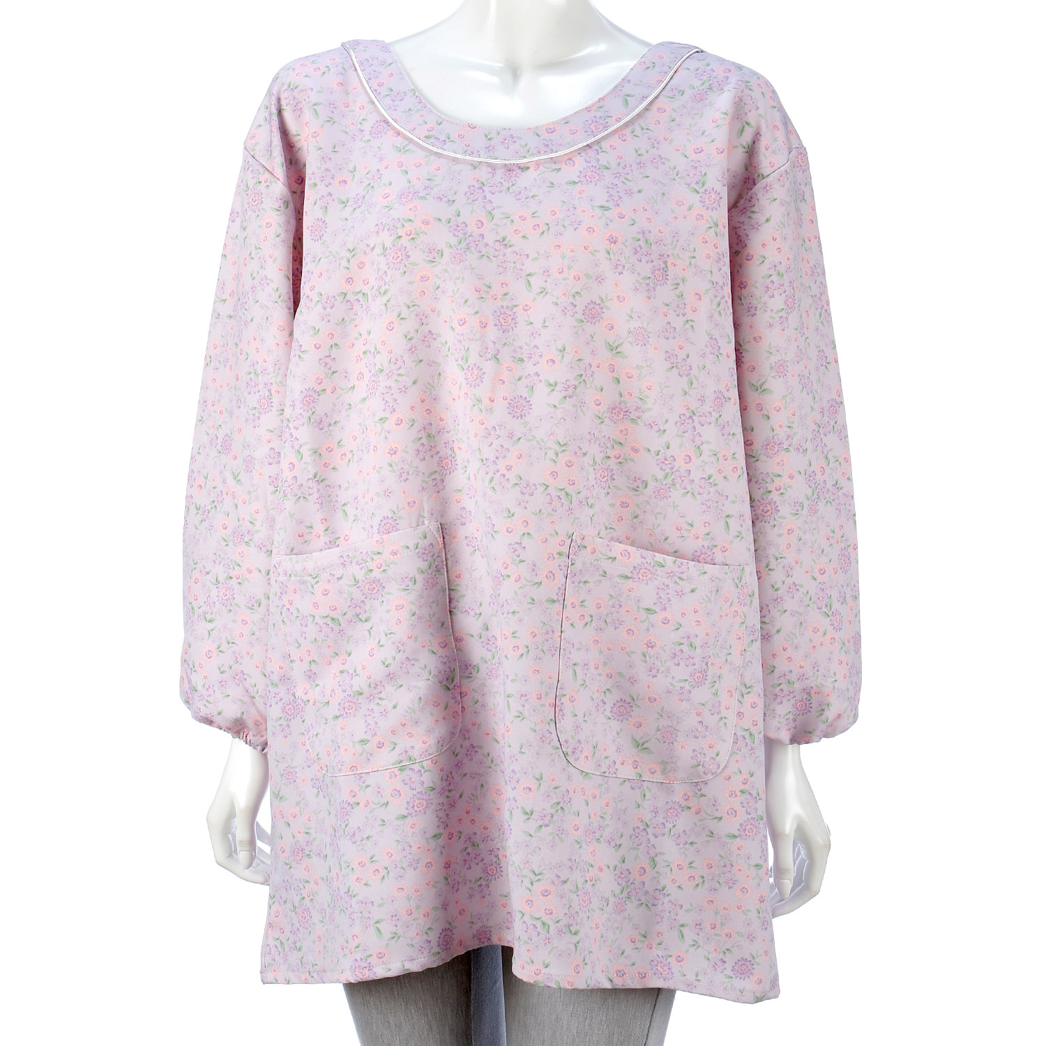 ストレッチ小花柄柄かっぽう着 - 画像3