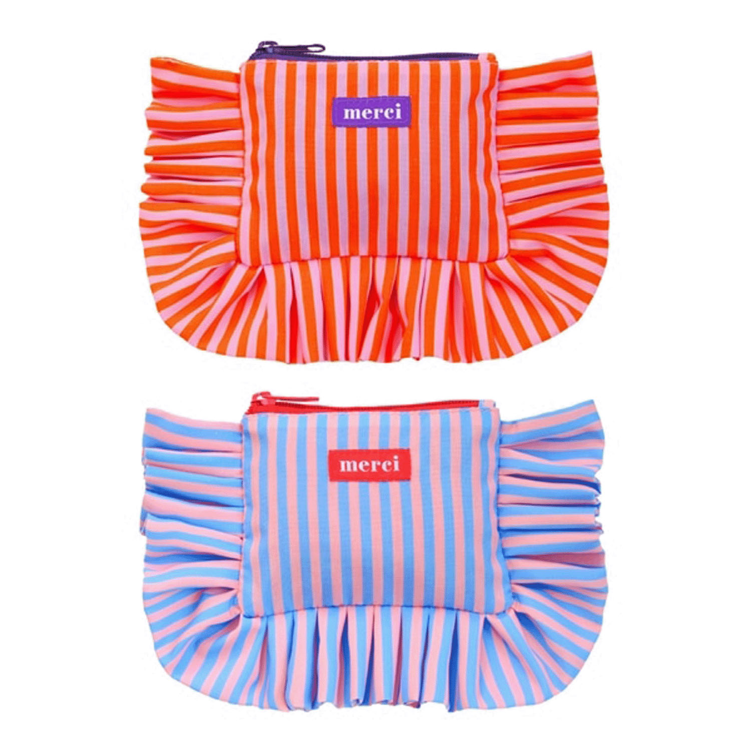MERCI ストライプ コットンポーチS - 画像1