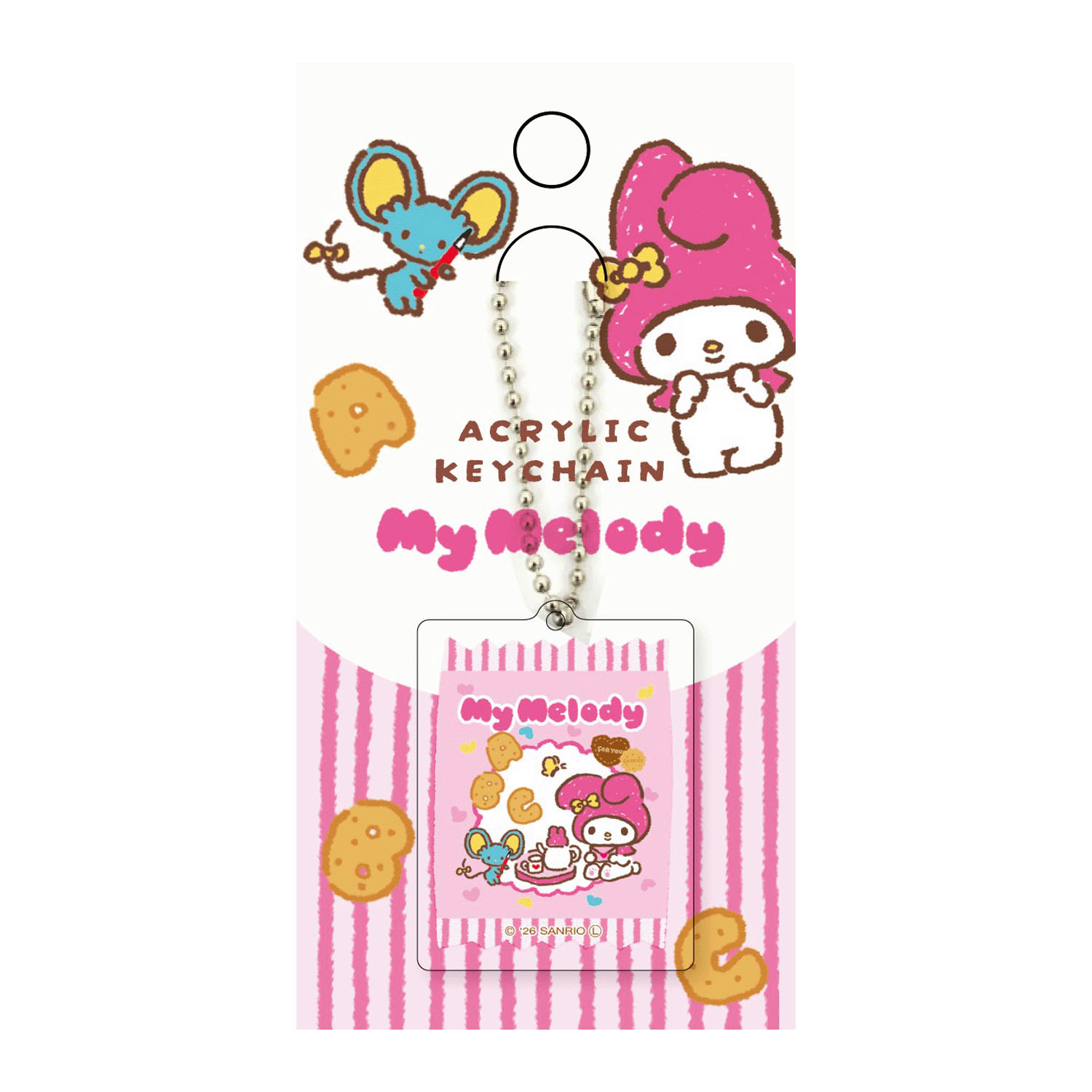 マイメロディ  ボールチェーンアクリルキーホルダー  おやつパーティー - 画像1