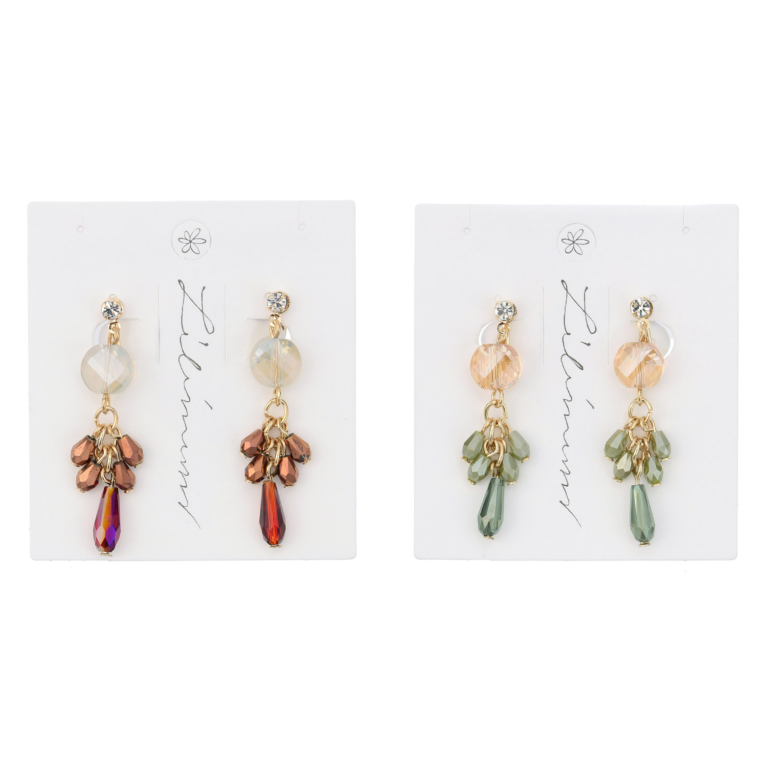 カットガラスイヤリング