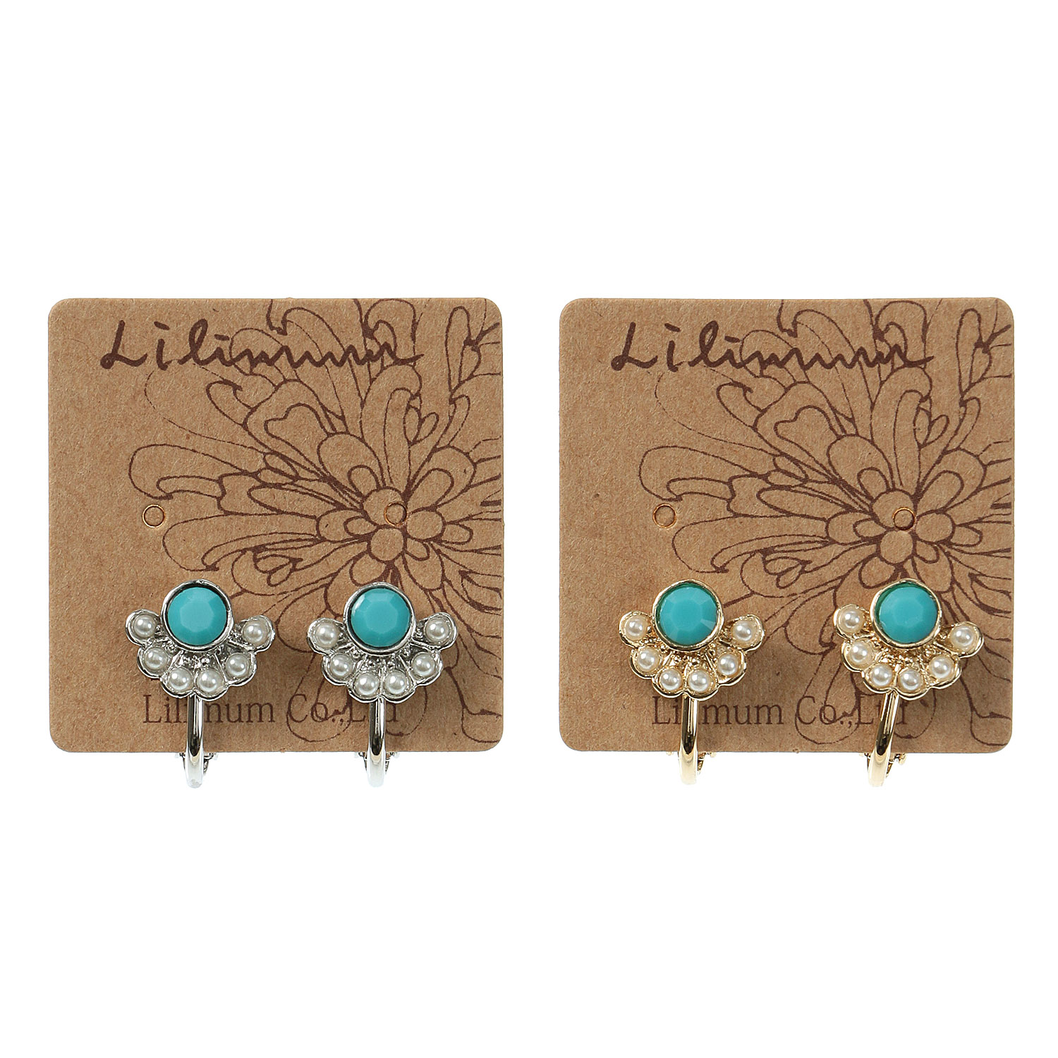 ターコイズカラーイヤリング - 画像1