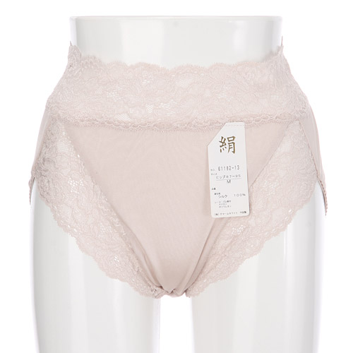 【在庫限り】絹丈長レースショーツ（絹紡糸） - 画像3