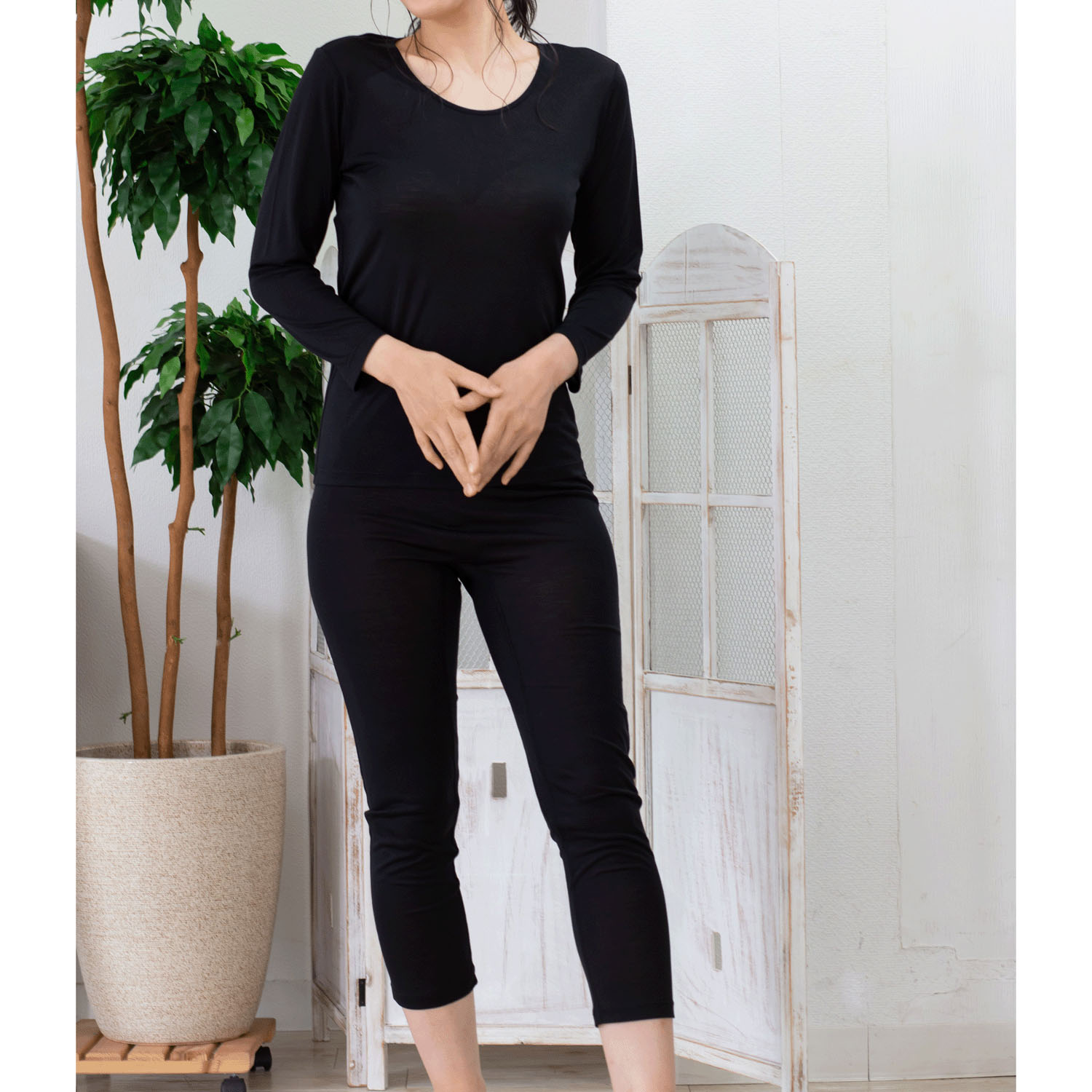 シルク9分丈 絹紡糸LL - 画像2