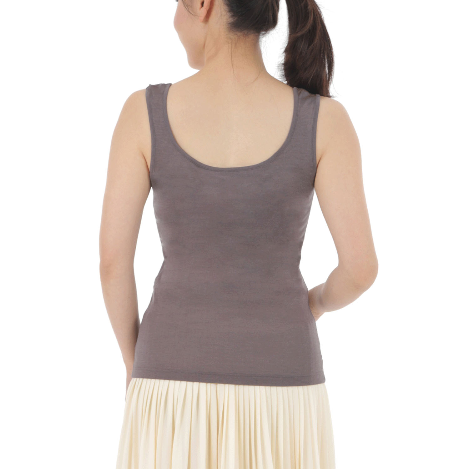 シルクタンクトップ胸パット付き - 画像4