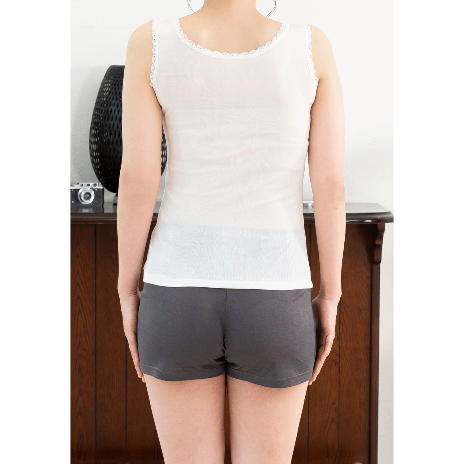 シルクタンクトップ（レース付き） - 画像2