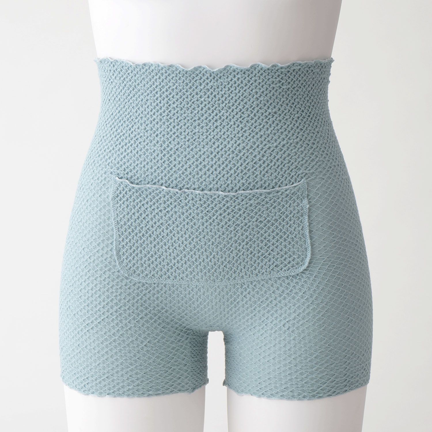 ポケット付腹巻パンツ L ウォーターグリーン のびりら - 画像1