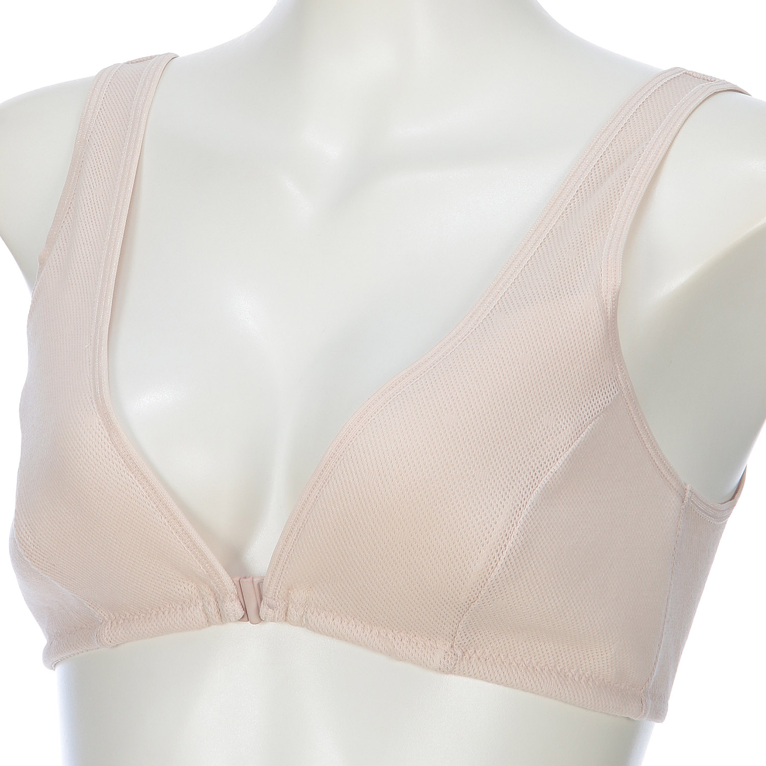 ［癒しの工房］ 綿100％水玉メッシュフロントホックブラ - 画像1