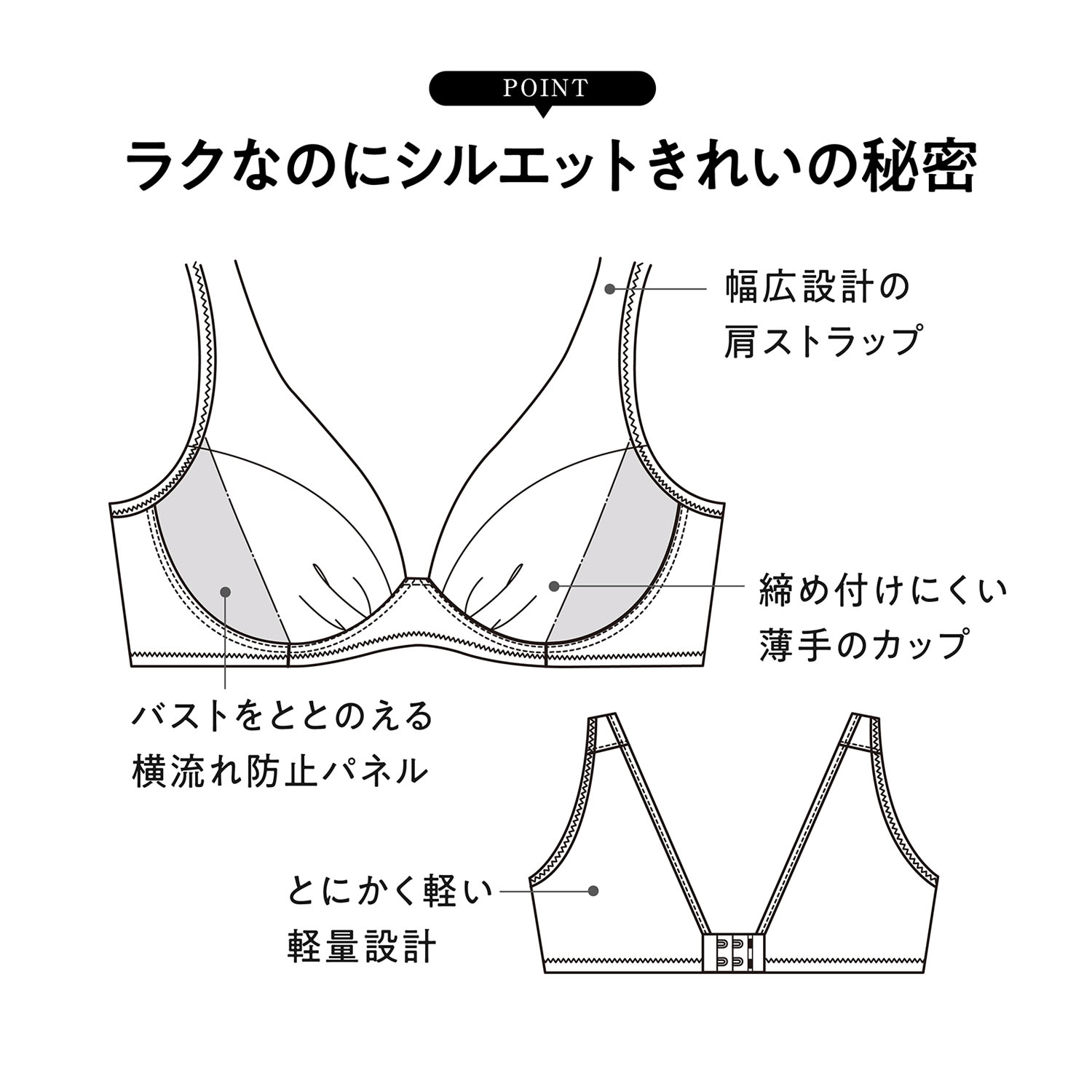 肩の負担解決ブラM～LL - 画像3