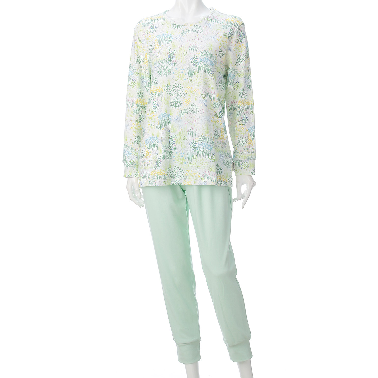 点と線模様製作所 綿 スムース プリント 春の庭  レディース パジャマ - 画像1