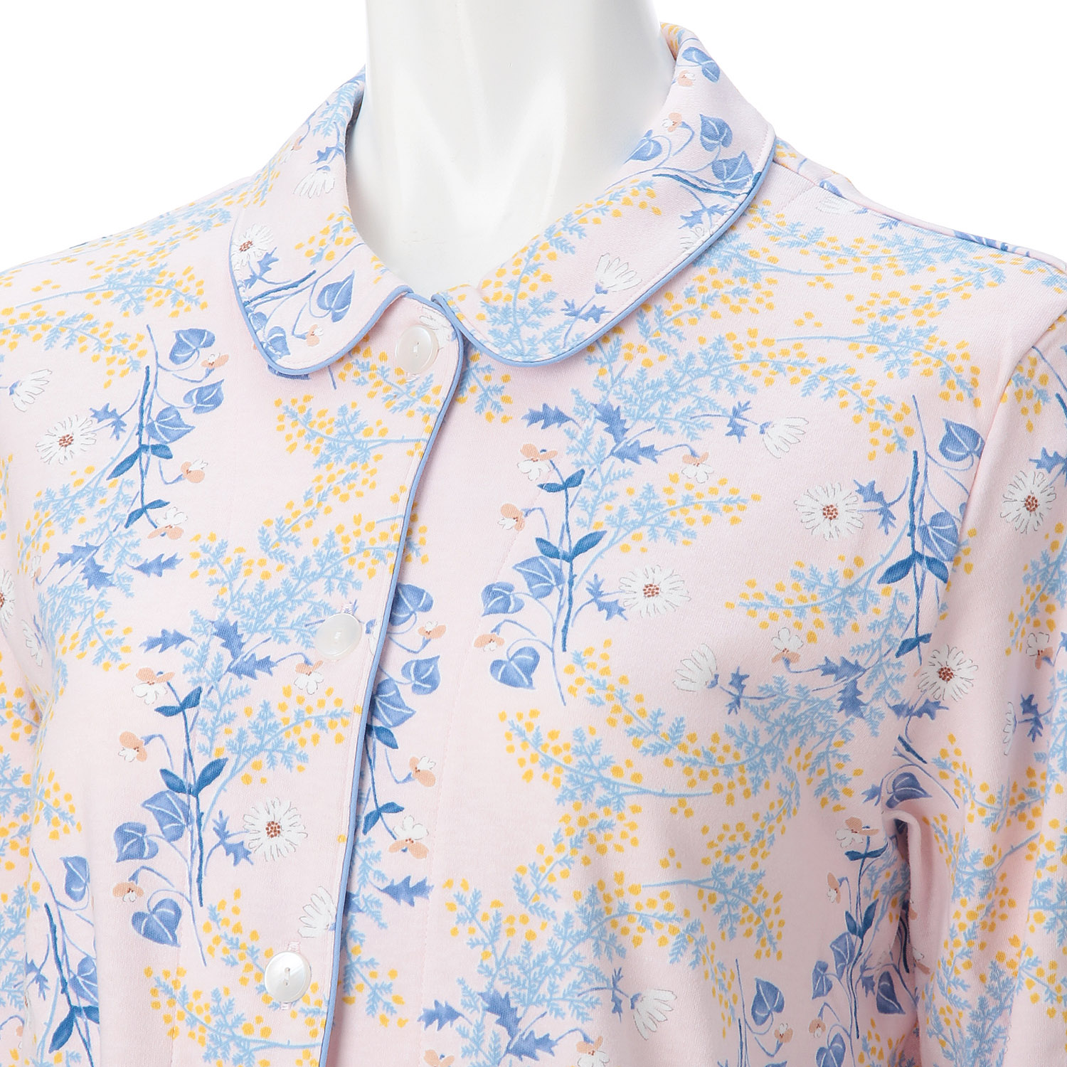 点と線模様製作所 綿 スムース プリント ミモザ  レディース パジャマ - 画像3