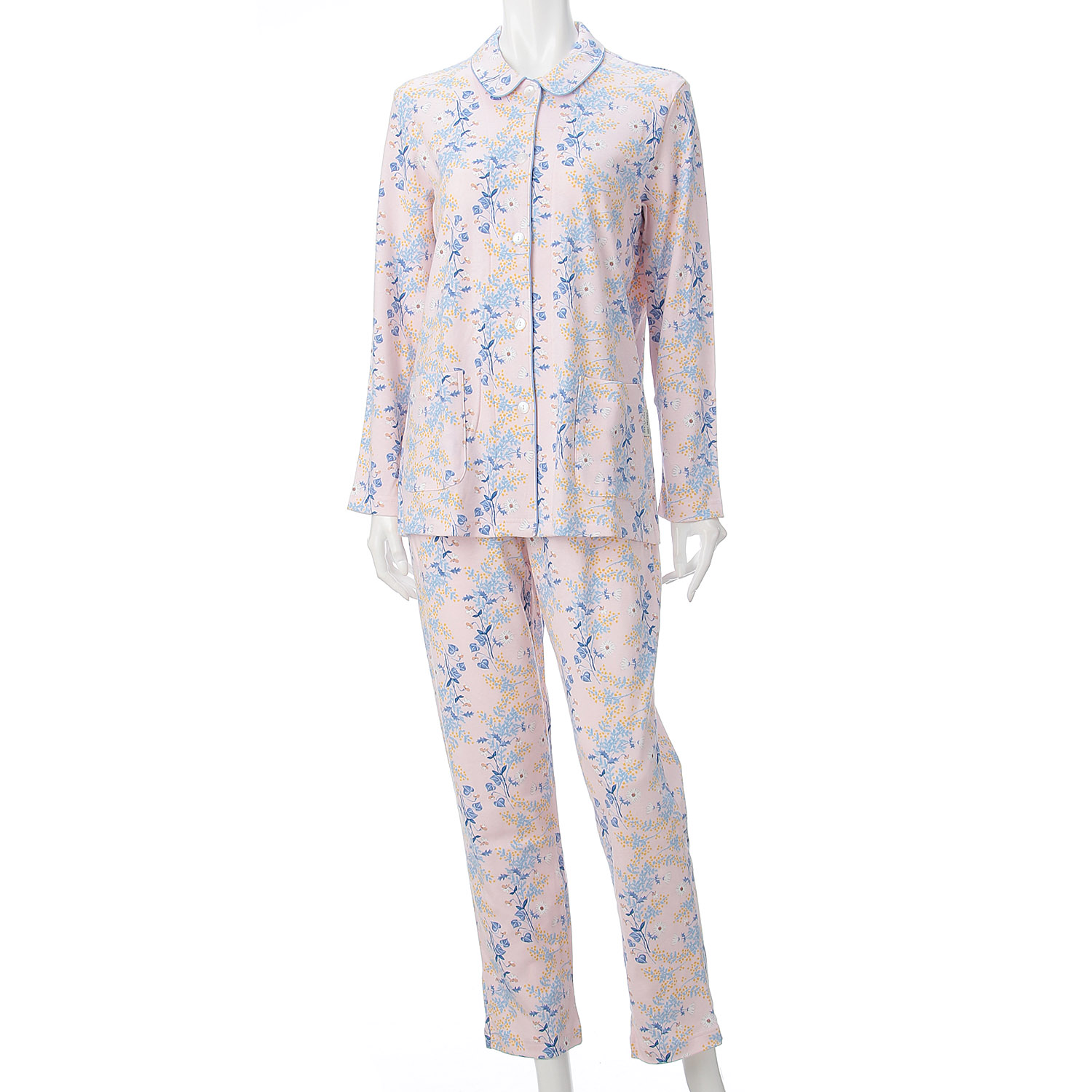 点と線模様製作所 綿 スムース プリント ミモザ  レディース パジャマ - 画像1