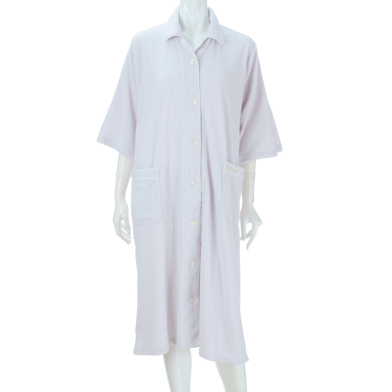 婦人 エアーかおる 紀伊パイル シャツワンピース 6分袖 - 画像6