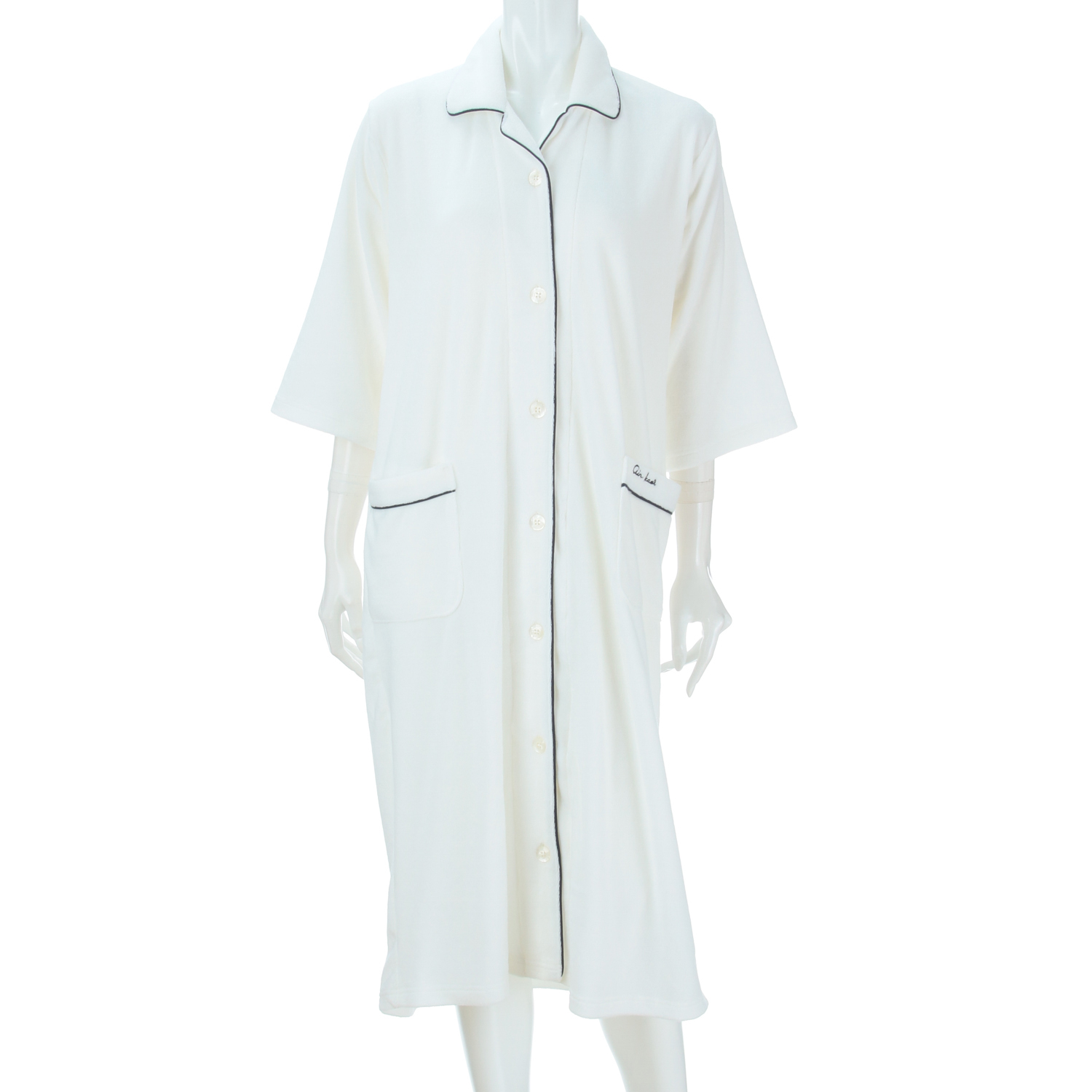 婦人 エアーかおる 紀伊パイル シャツワンピース 6分袖 - 画像1