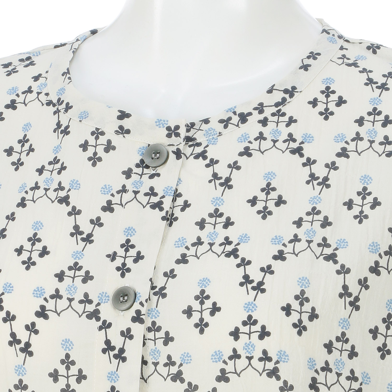 点と線模様製作所 綿シャーリング シロツメクサ ホームドレス - 画像3