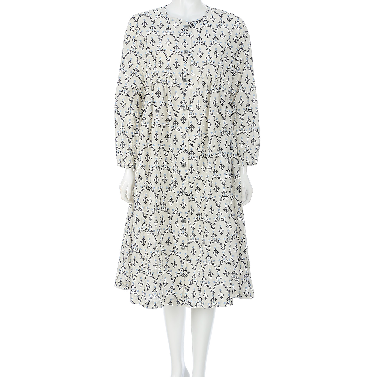 点と線模様製作所 綿シャーリング シロツメクサ ホームドレス - 画像1